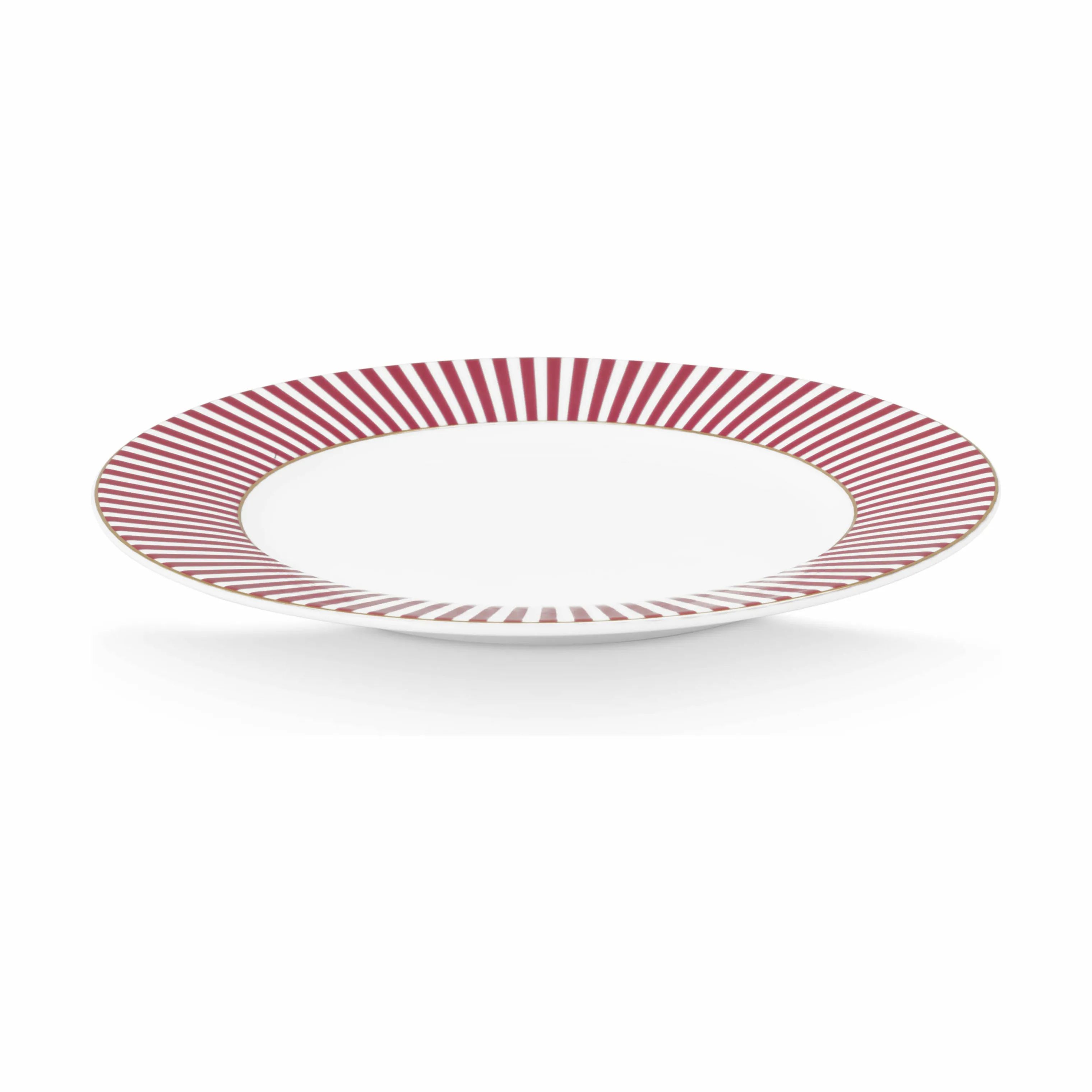 PIP Studio Frokosttallerkener Royal Stripes Tallerken i Dark Pink, 17,4 cm, 1