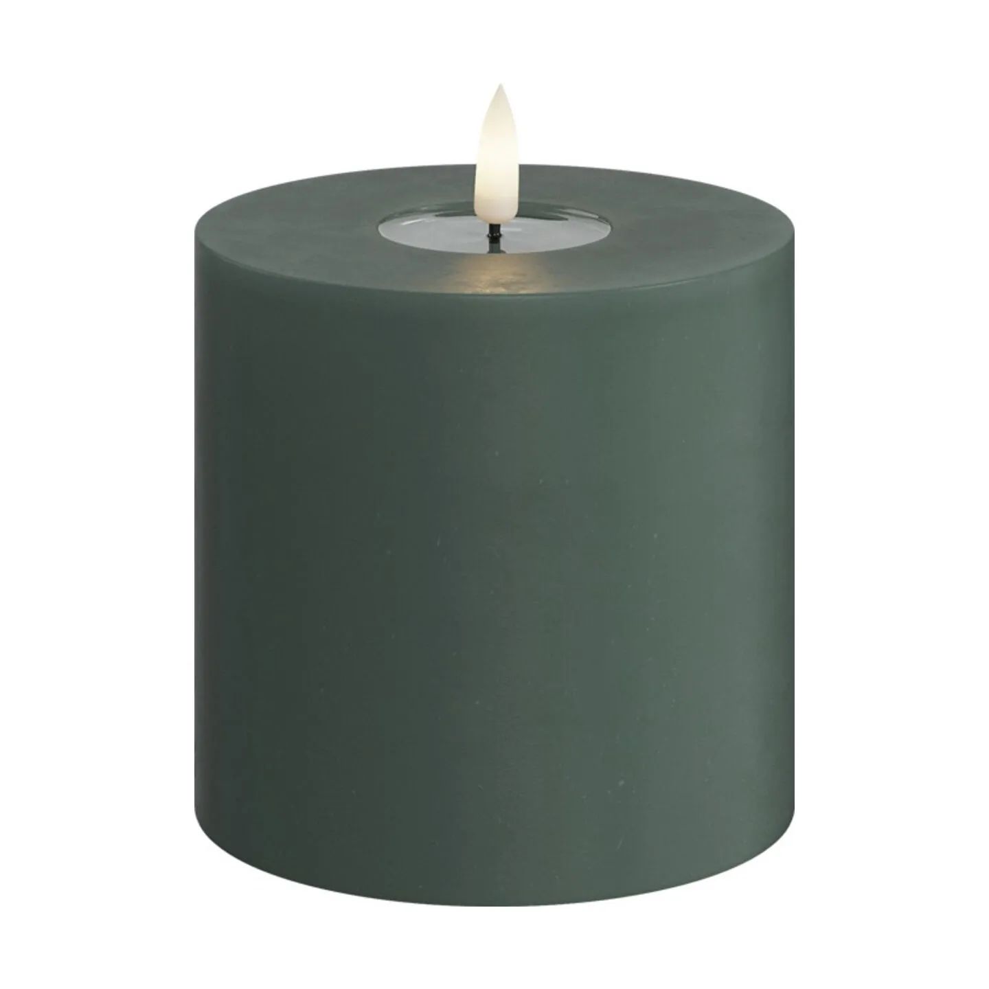 Deluxe Homeart LED-lys Real Flame LED Bloklys i Jade green, 10 cm, 1