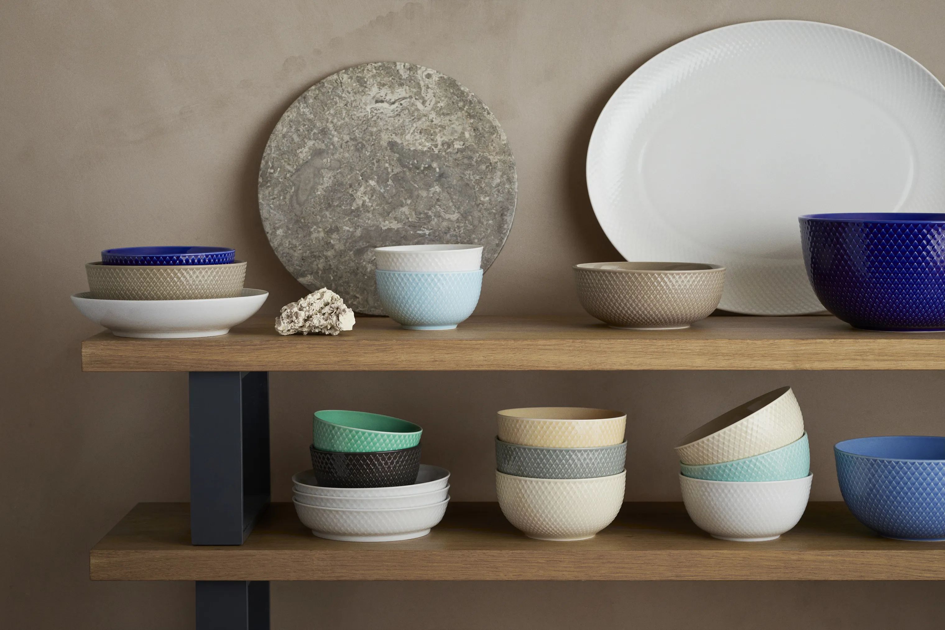 Lyngby Porcelæn Skåle Rhombe Earth Skål i Slate, 11 cm, 2