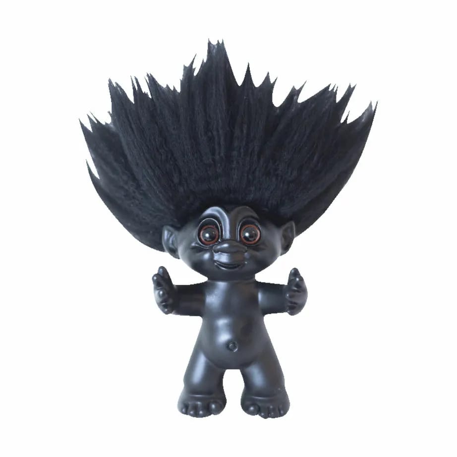 Lykketrold Øvrige figurer Figur Mat sort m. sort hår i Sort, 1