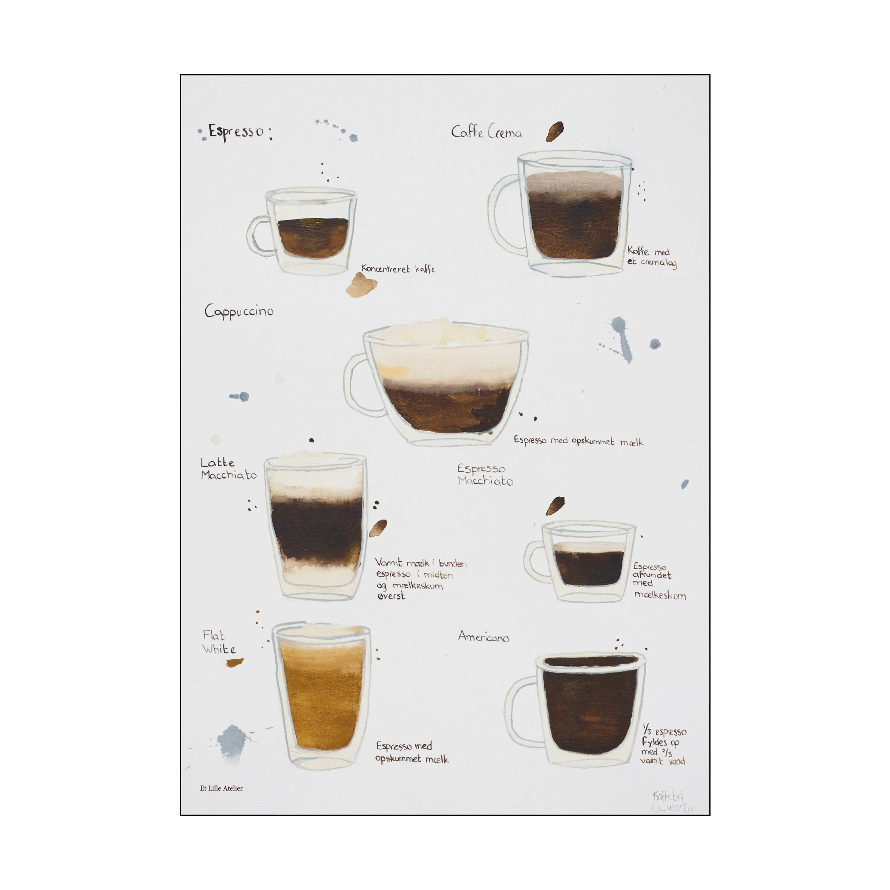 Poster&Frame Plakater Plakat - Kaffetid i Brun, B29,7 x L42 cm, 1