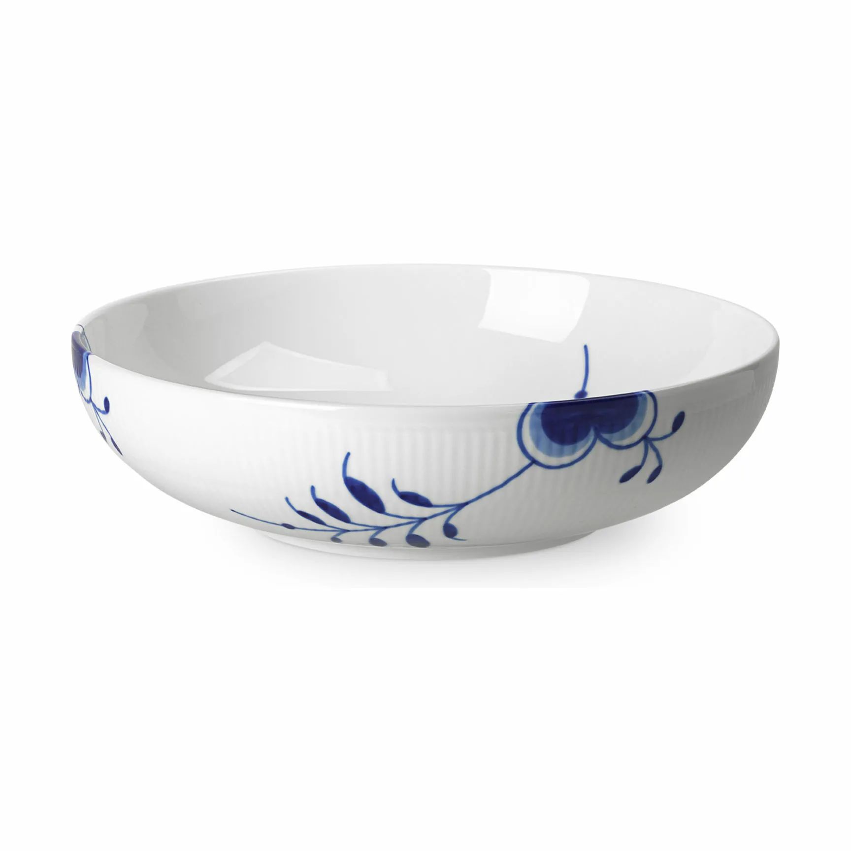 Royal Copenhagen Salatskåle Blå Mega Riflet Skål i Koboltblå/hvid, 28 cm, 1