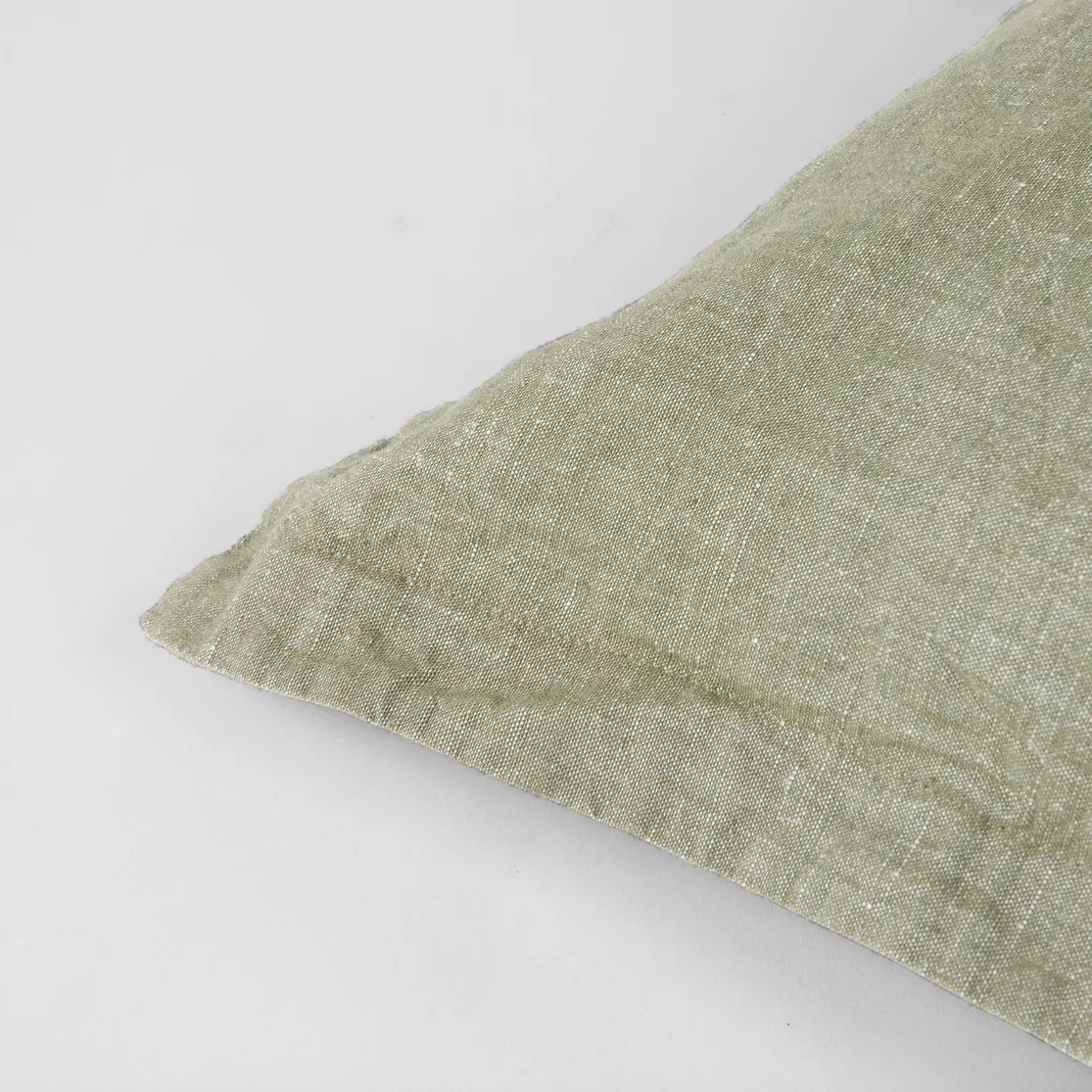 Broste Copenhagen Pyntepudebetræk Linn Pudebetræk i Grape Leaf Green, B50 x L50 cm, 4