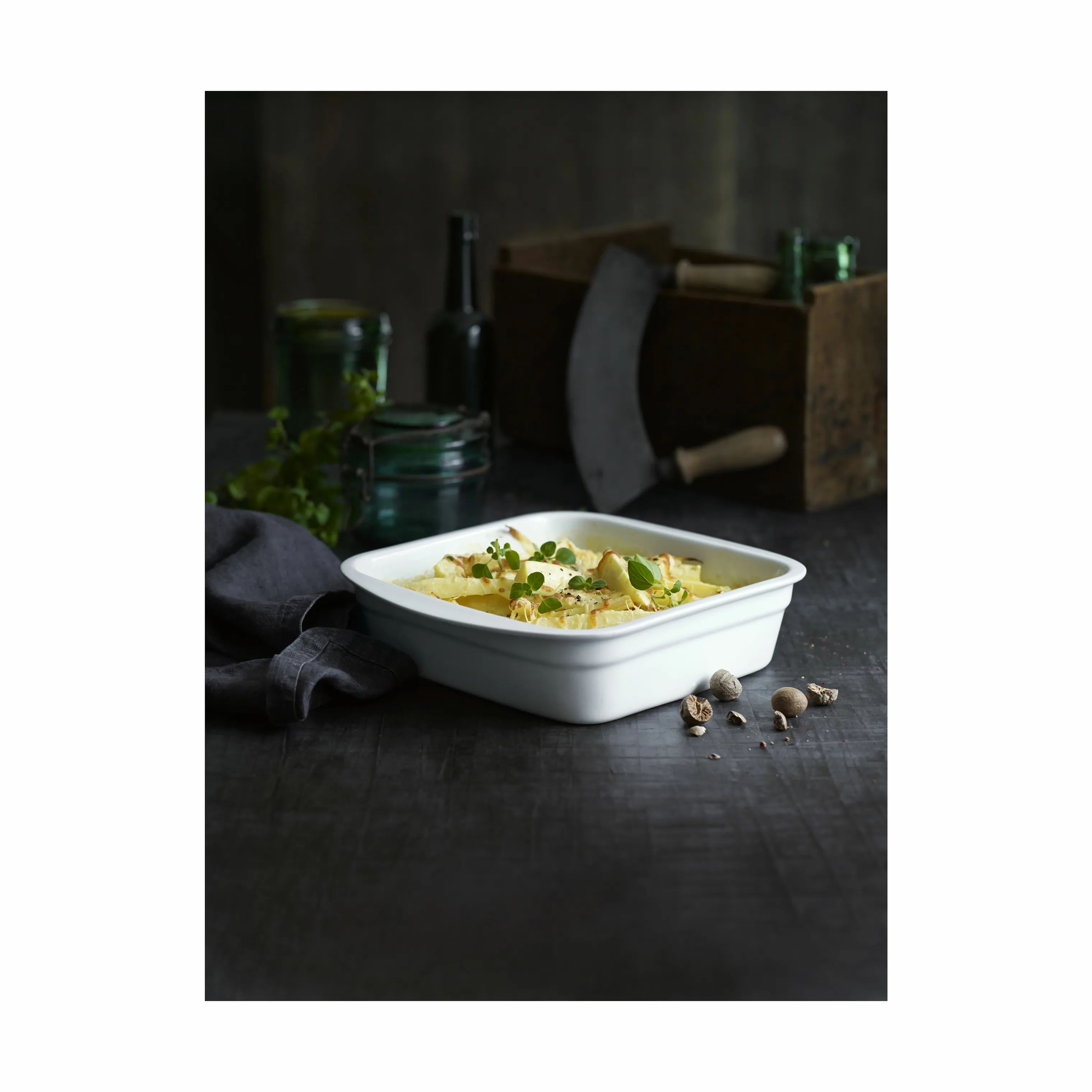 Pillivuyt Ovnfaste fade Ovnfast Lasagnefad i hvid, 24 cm, 2