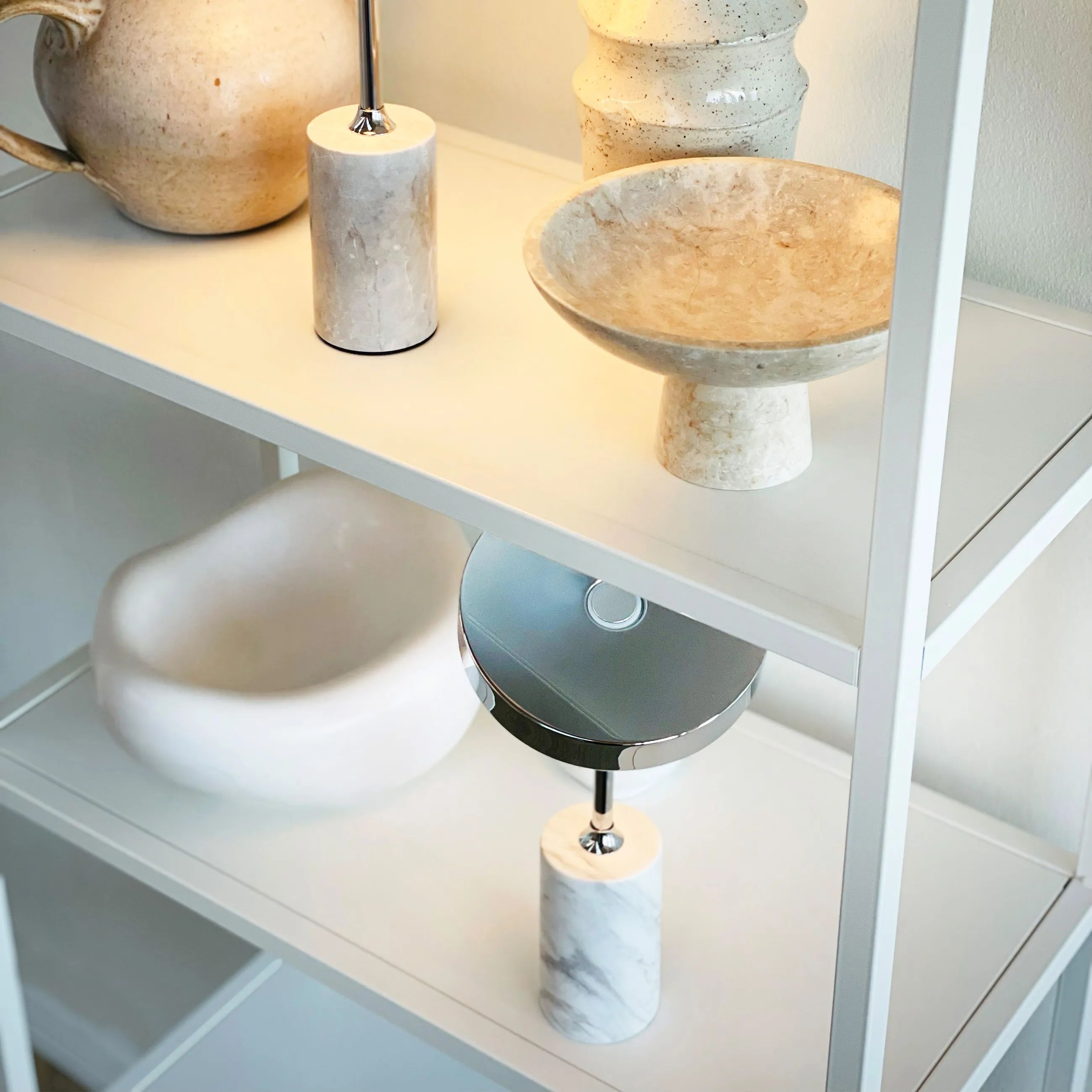 Dyberg Larsen Bordlamper Starlight Bordlampe i Krom/ Hvid marmor, 3