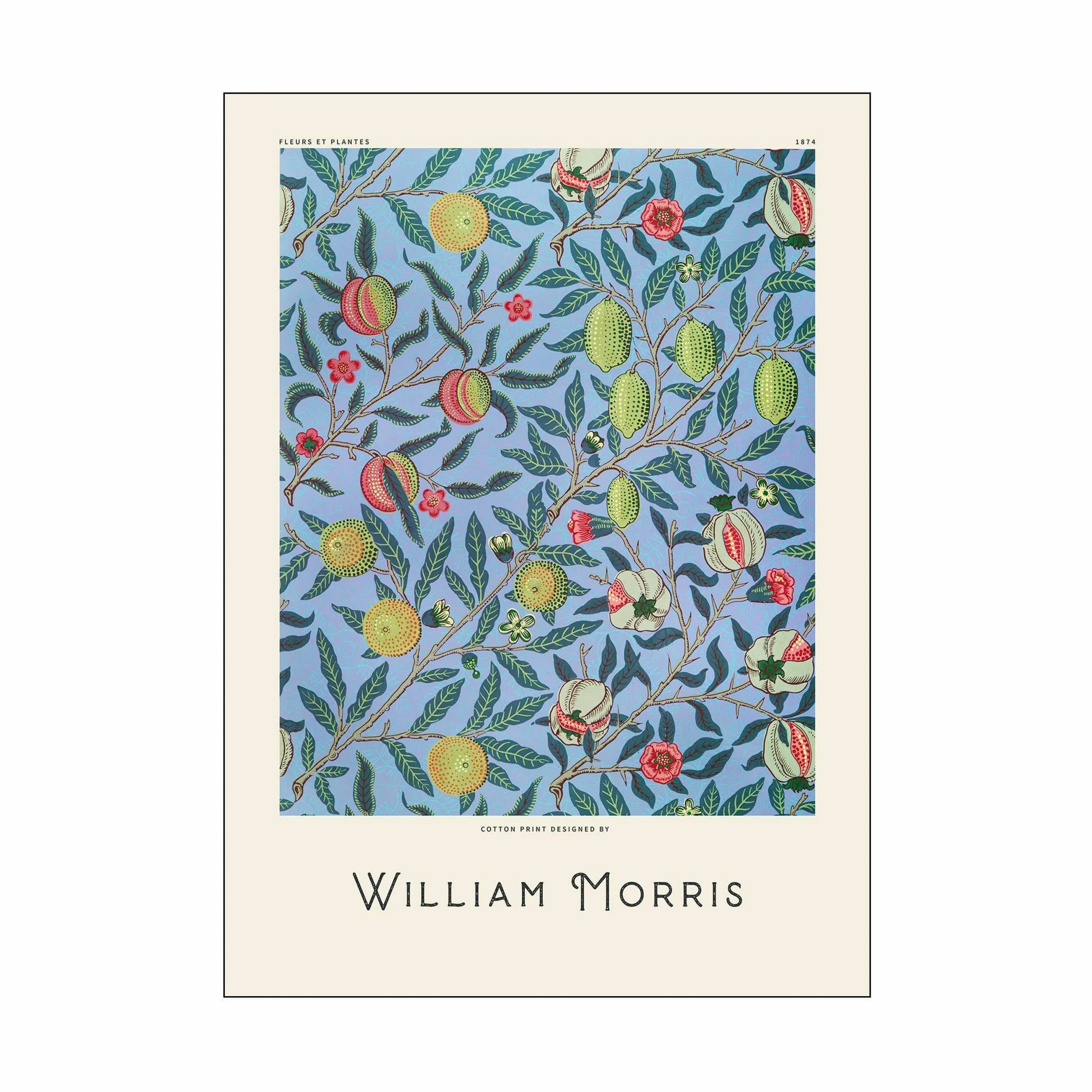 Poster&Frame Plakater William Morris Plakat - Fruits i Blå/grøn/rød, B30 x L40 cm, 1