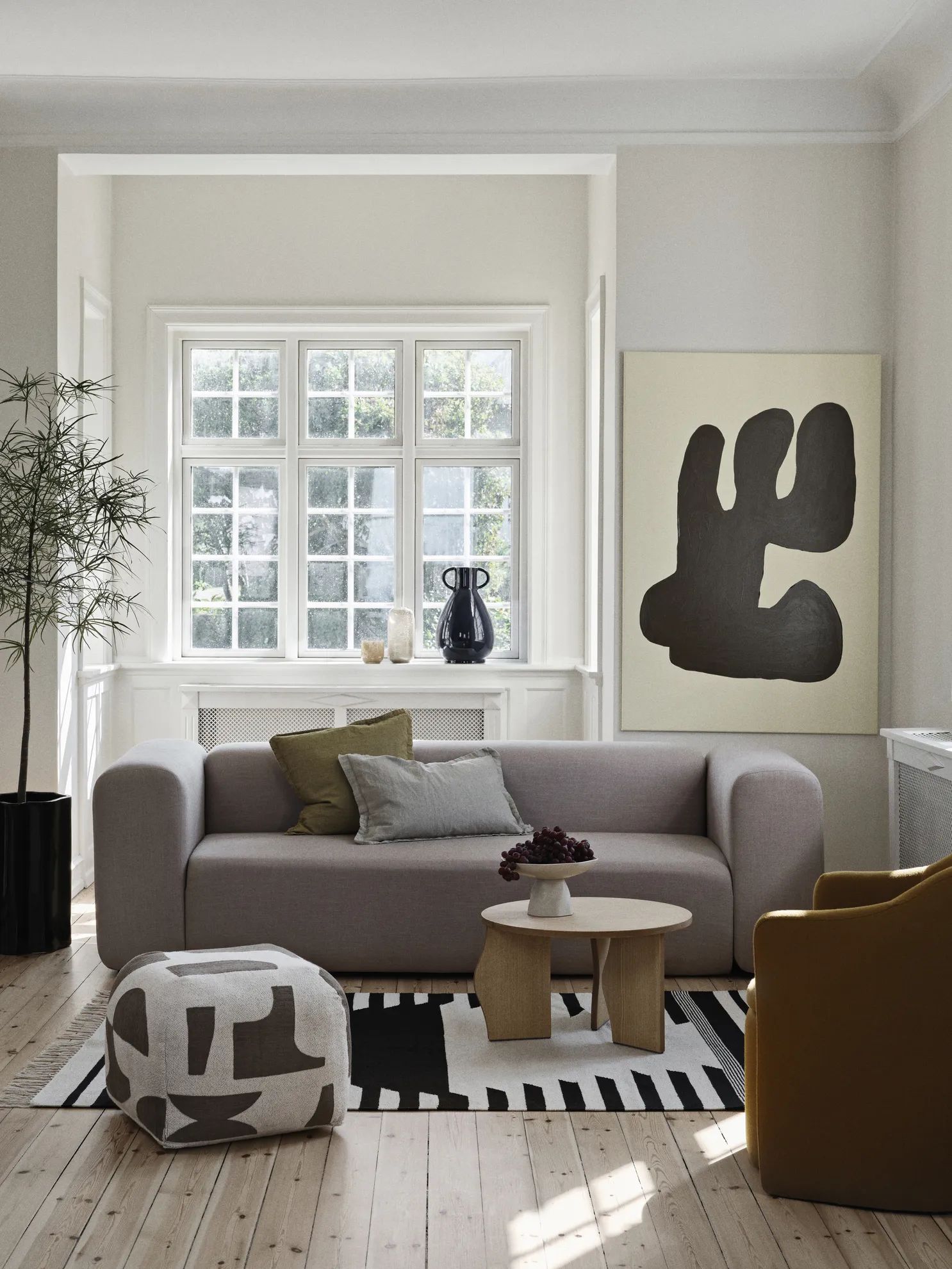 Broste Copenhagen Pyntepudebetræk Linn Pudebetræk i Dull Gold, B60 x L60 cm, 3