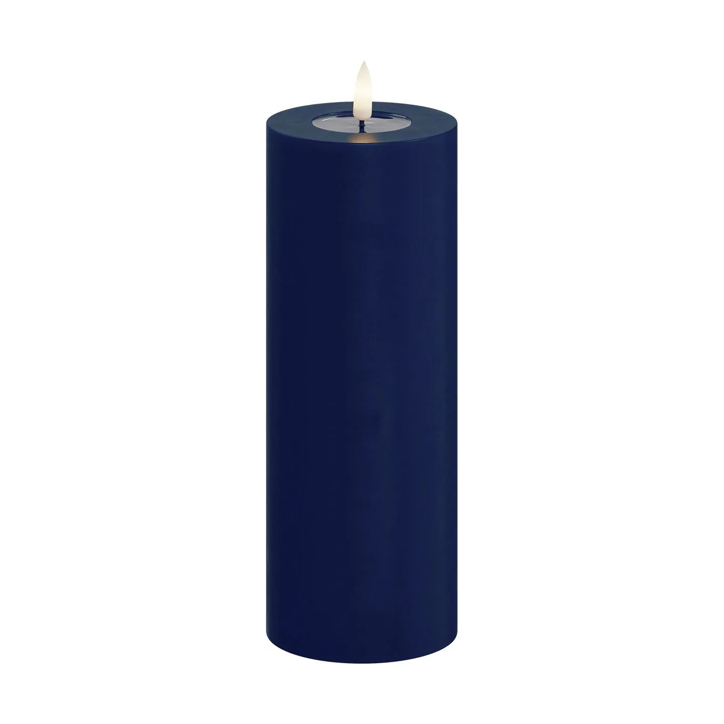 Deluxe Homeart LED-lys Real Flame LED Bloklys i Royal Blue, 20 cm, 1