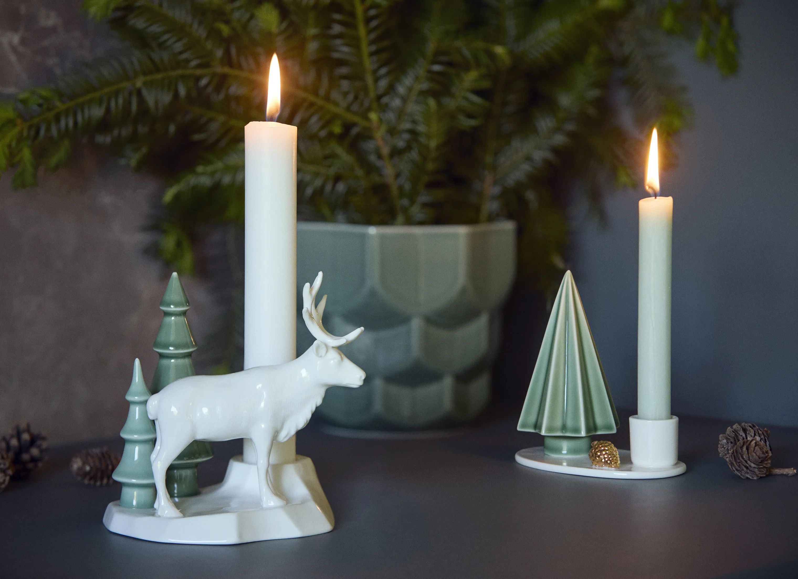 Dottir Kronelysestage Winter Stories Kronelysestage i White/Green/Golden, 3