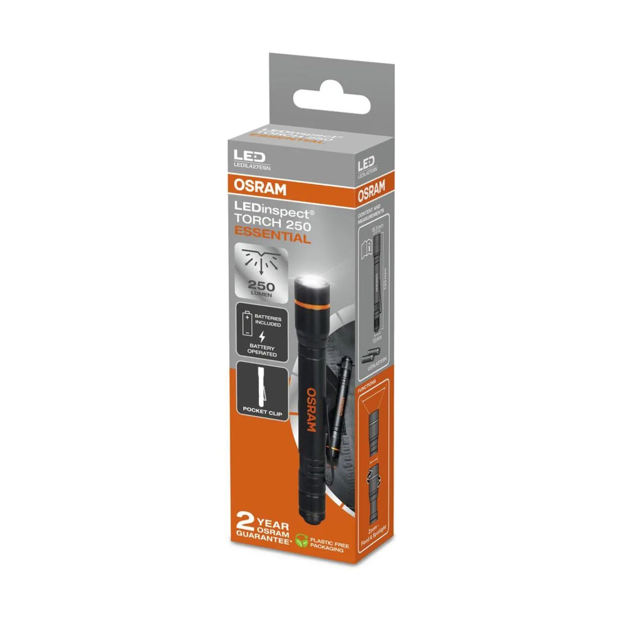 OSRAM Lommelygter LEDinspect Lommelygte i Sort, 13,3 cm, 2