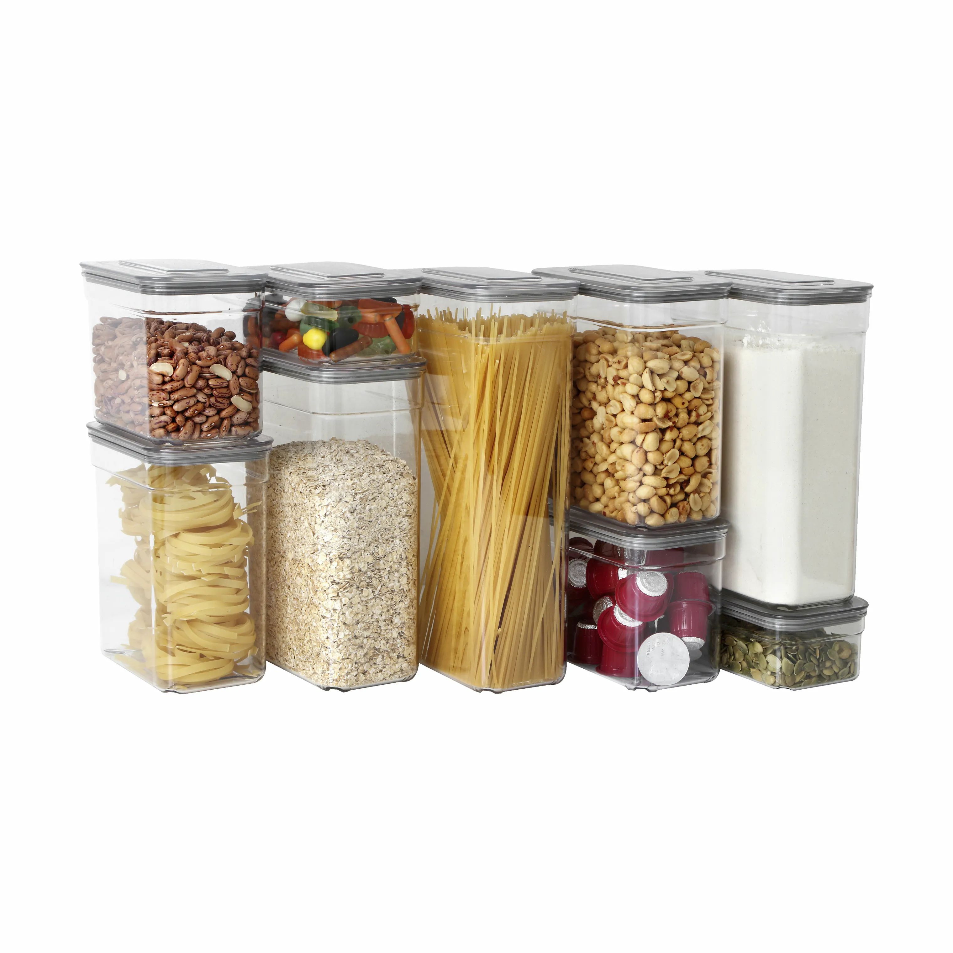 Cook & Baker Opbevaringsbokse Opbevaringsboks - 9 stk. i Klar/grå, 2.6 L, 1