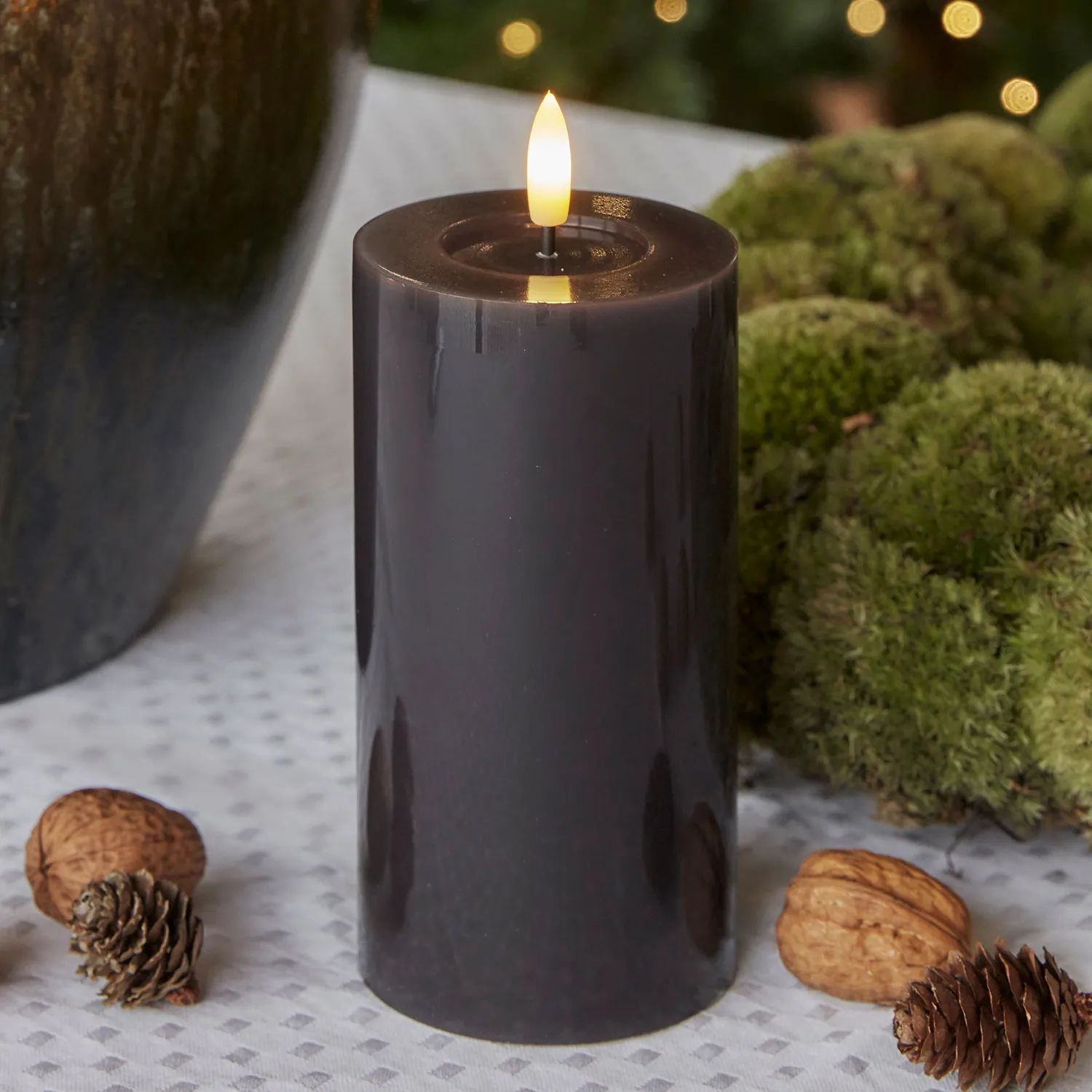 Sirius LED-lys Sille Lak LED Bloklys i Stone Gray, 15 cm, 2