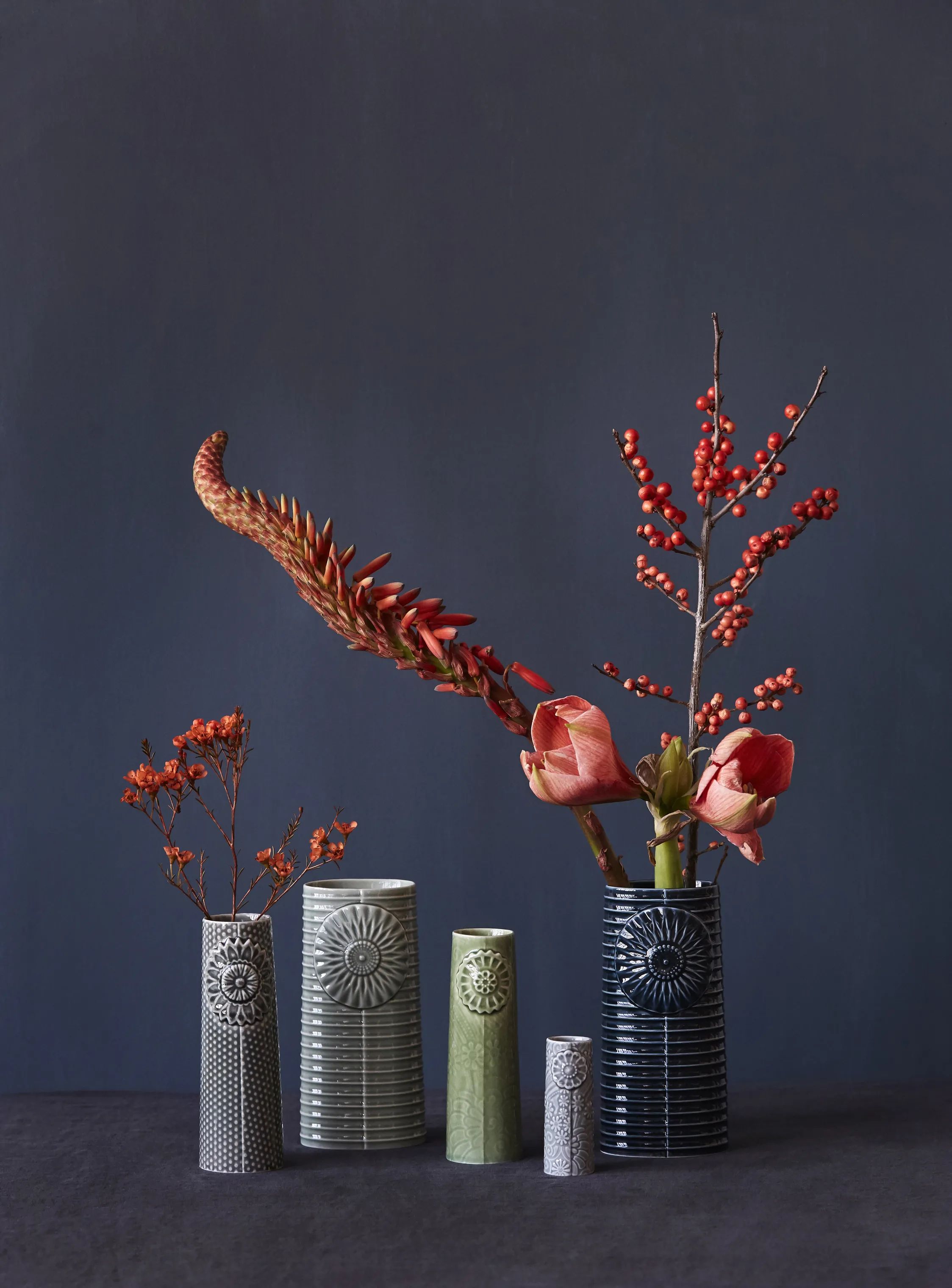 Dottir Vaser Pipanella Flower Vase i Blå, 9 cm, 2