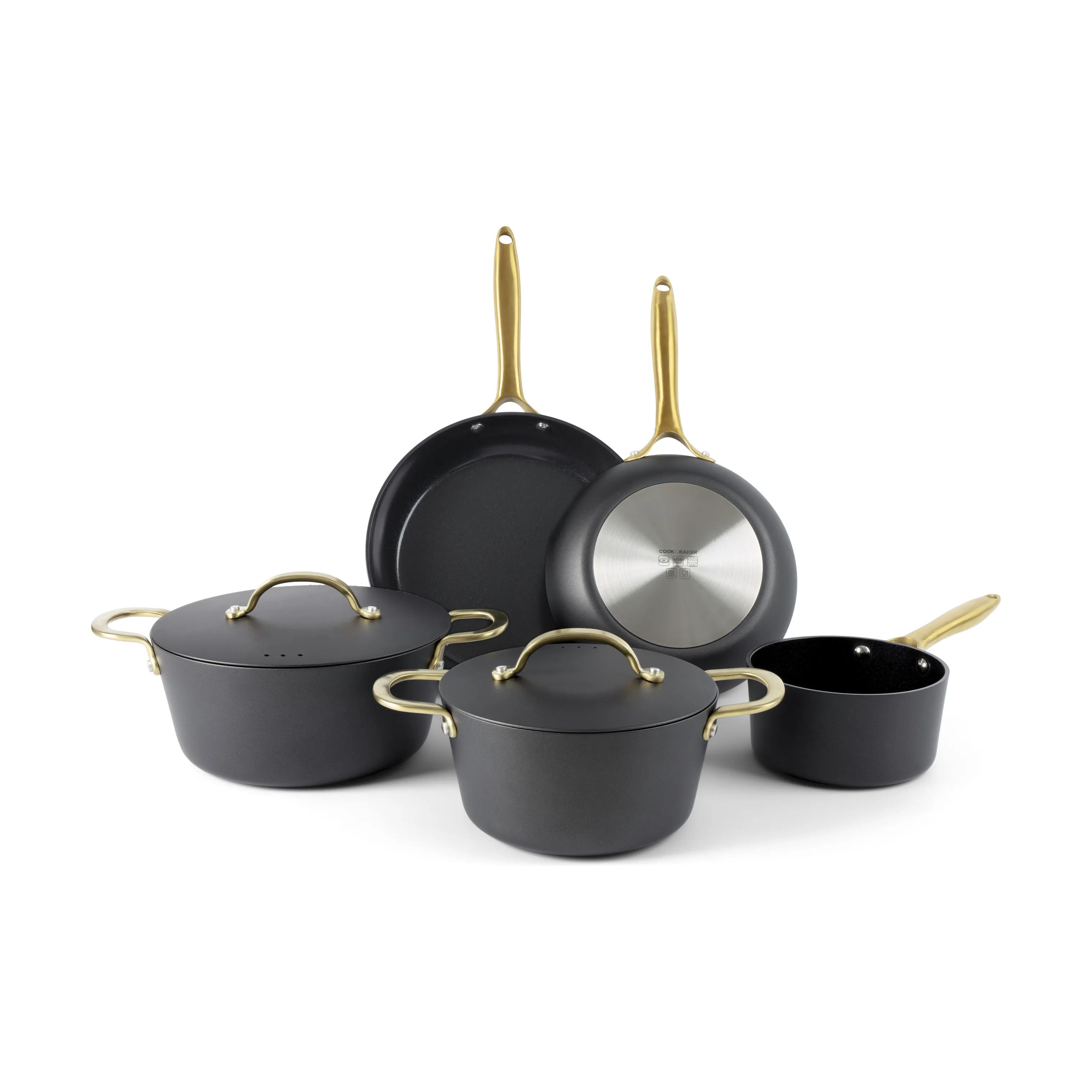 Cook & Baker Grydesæt Colourful Colour Pande- og Grydesæt - 7 dele i Sort, 1
