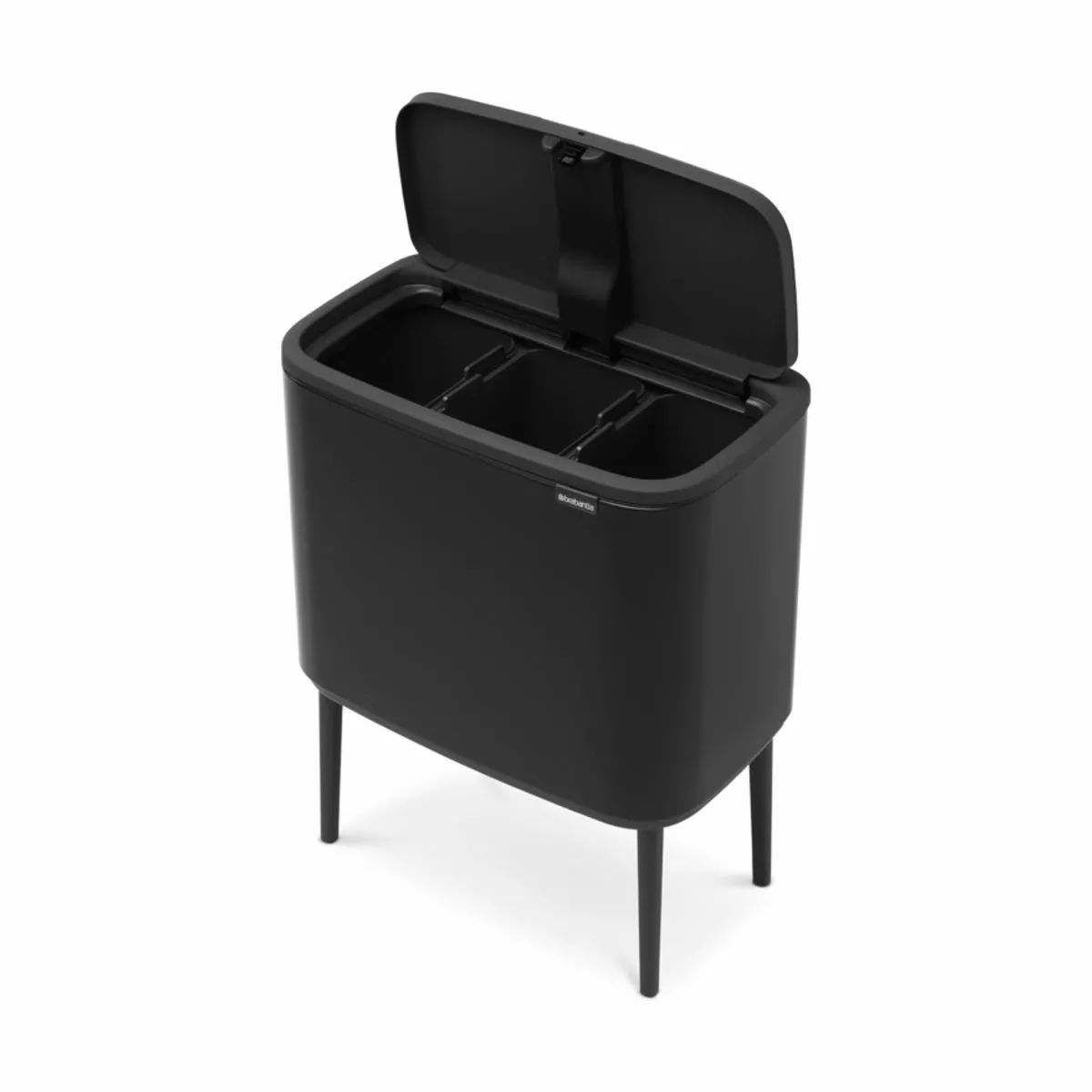 Brabantia Spande uden pedal Bo Touch Affaldsspand i Mat sort, 3 x 11 liter, 1