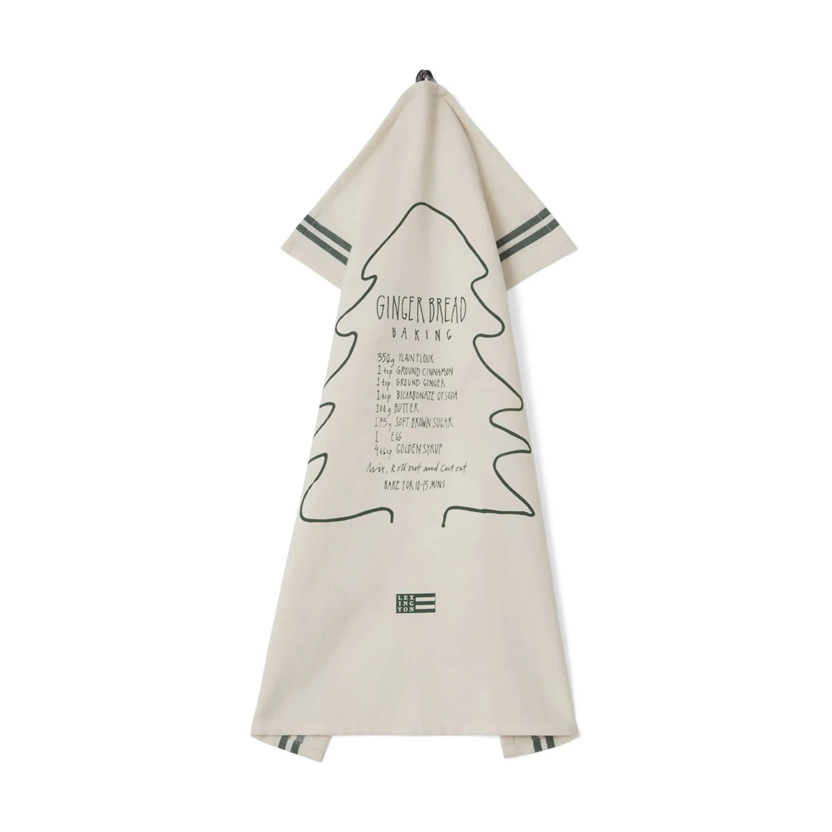 Lexington Viskestykker Home for the Holidays Viskestykke - Gingerbread i White/Green, 1