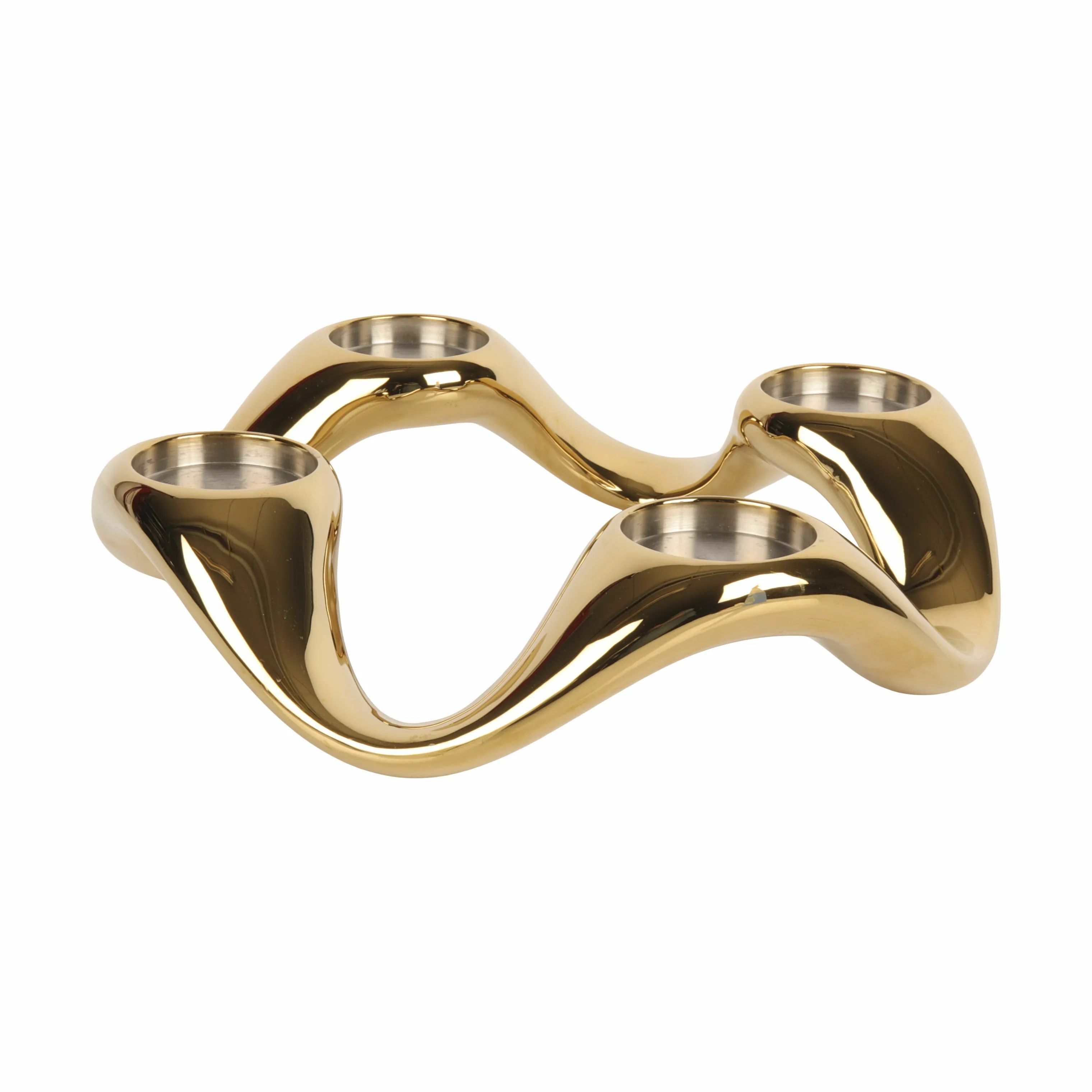 Georg Jensen Bloklysestage Cobra Lysestage i Guldfarvet, 1