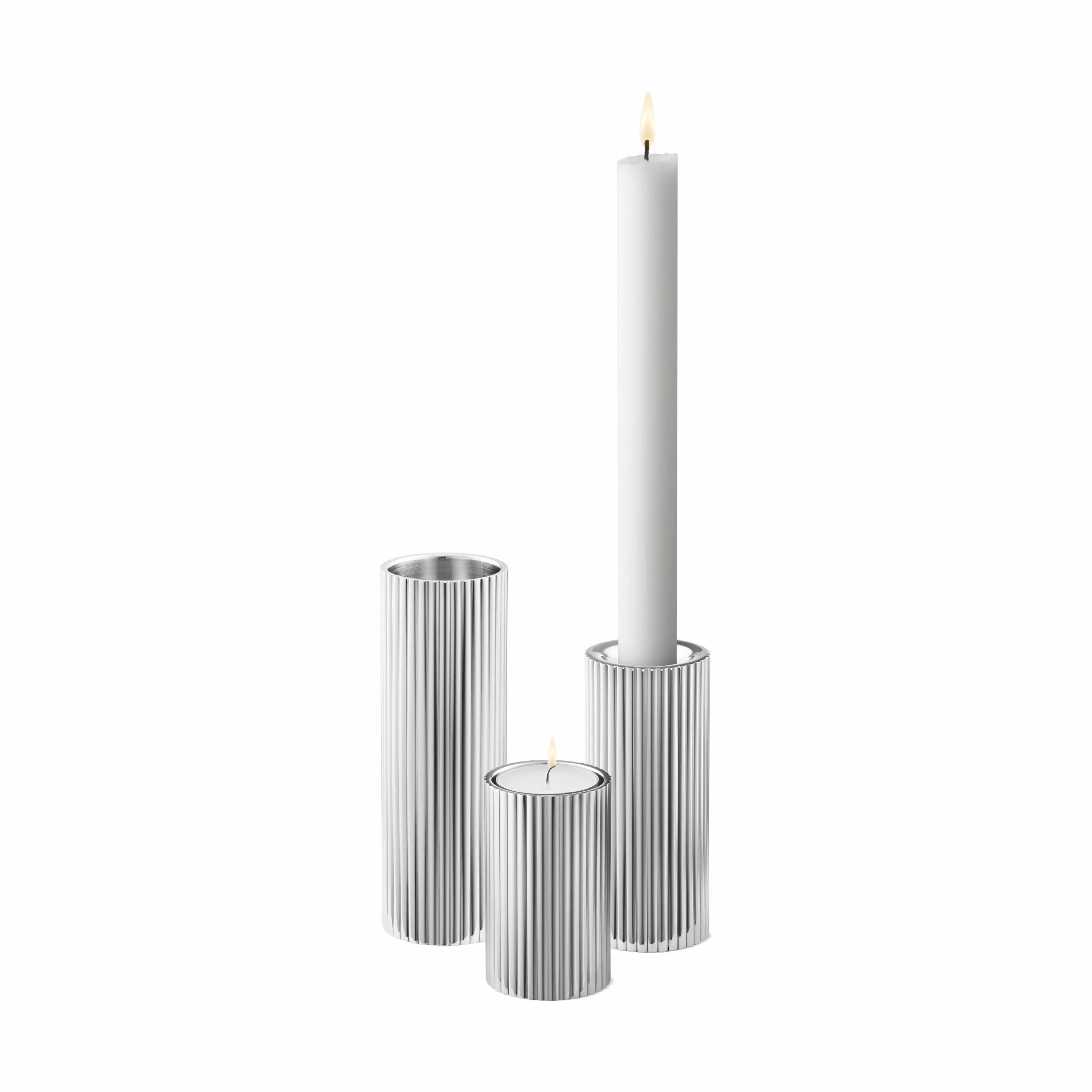 Georg Jensen Kronelysestage Bernadotte Lysestage - 3 stk. i Stål, 1