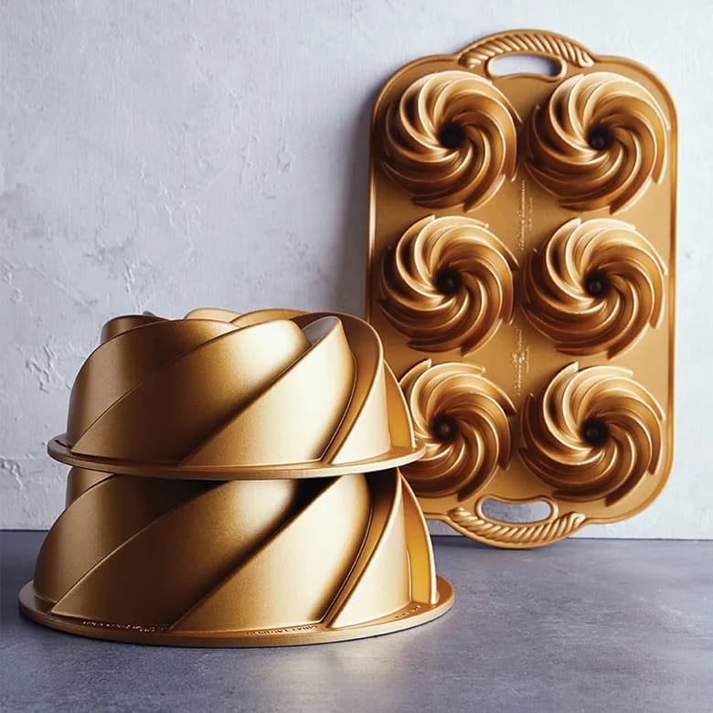 Nordic Ware Øvrige bageforme Heritage Bundtlette Kageform i Guldfarvet, 3