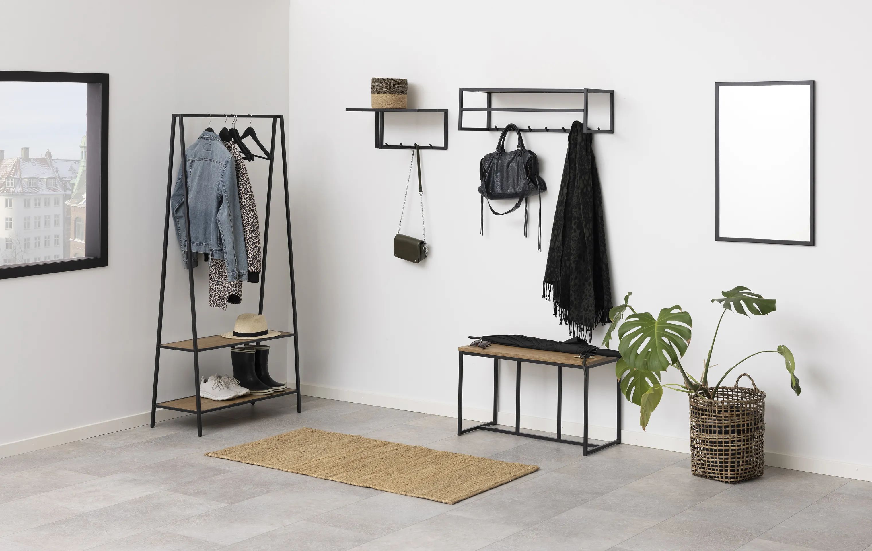 CASA Living Tøjstativer Seaford Garderobestativ i sort/natur, 2