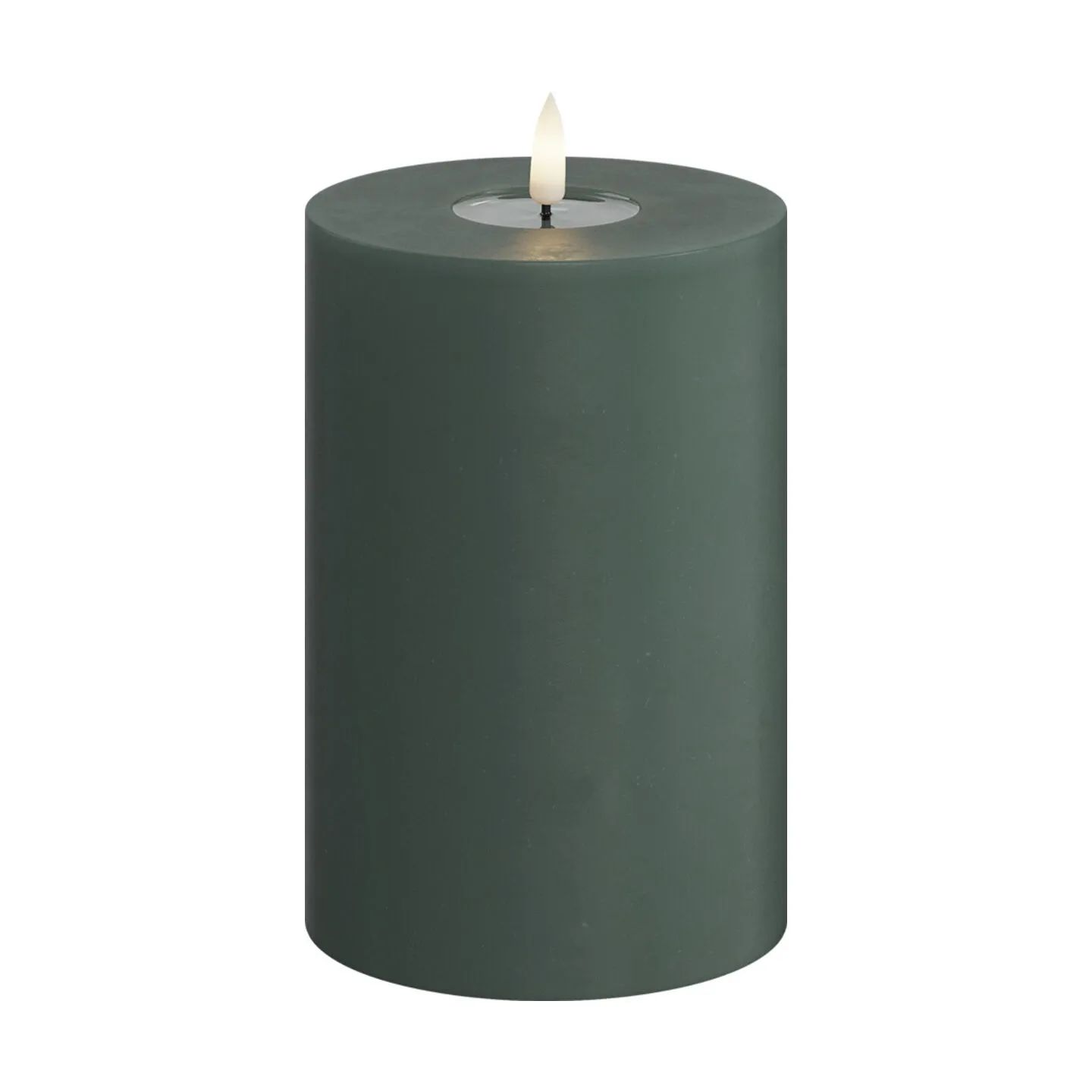 Deluxe Homeart LED-lys Real Flame LED Bloklys i Jade green, 15 cm, 1