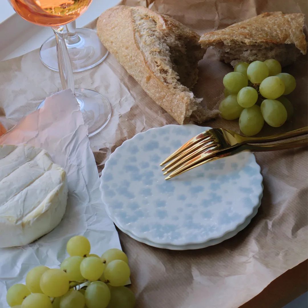 Wik & Walsøe Frokosttallerkener Slåpeblom Tallerken i Hvid/blå, 2