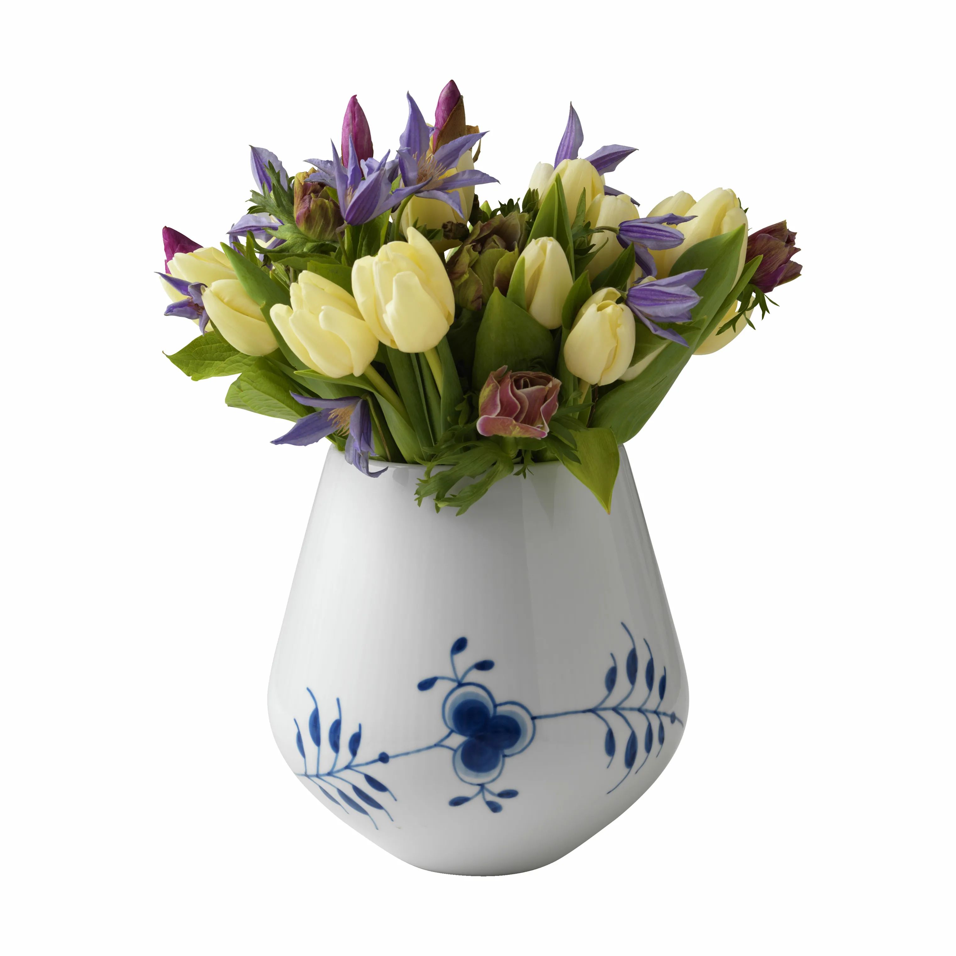 Royal Copenhagen Vaser Blå Mega Riflet Vase i Koboltblå/hvid, 20,5 cm, 4