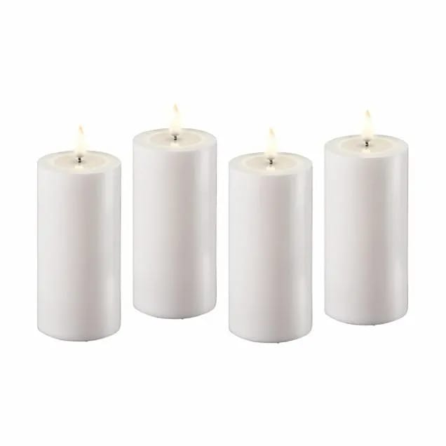 Deluxe Homeart LED-lys LED Bloklys - 4 stk. i Hvid, 1