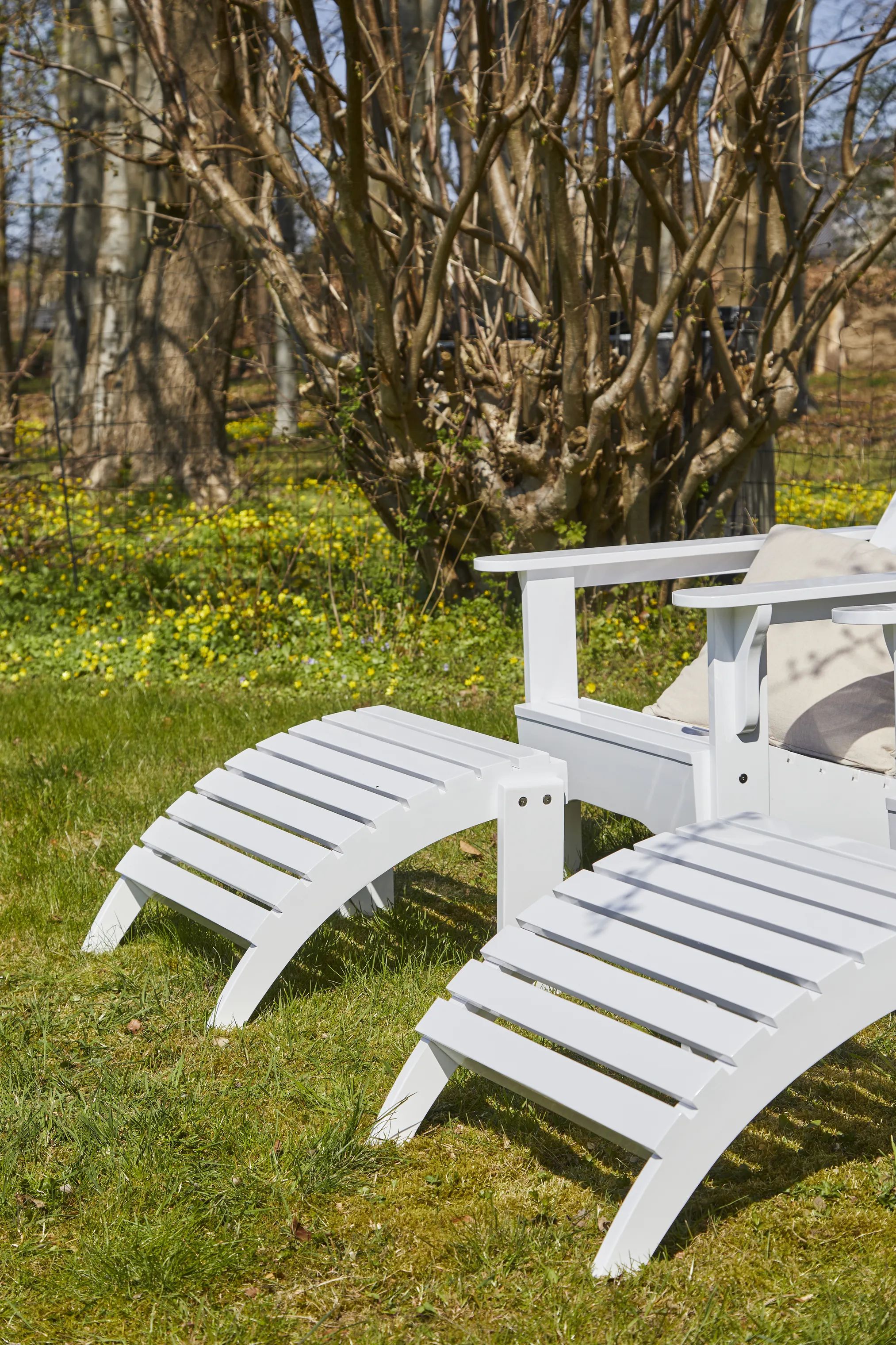 cinas Loungestole Adirondack Fodskammel i Hvid, 2