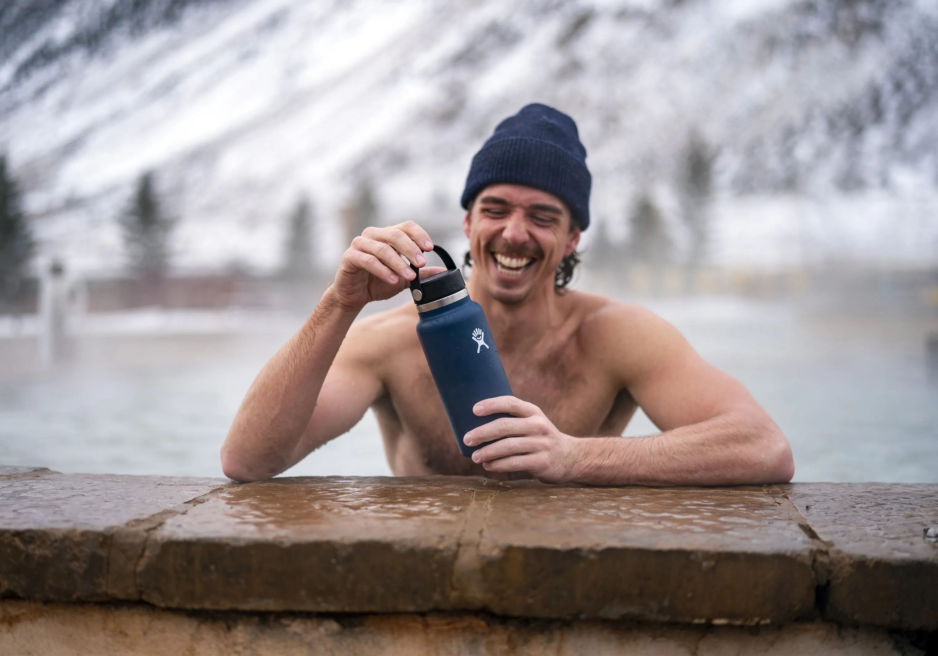 Hydro Flask To go kopper Wide Mouth Flex Termodrikkedunk i Grøn/stål/hvid, 2
