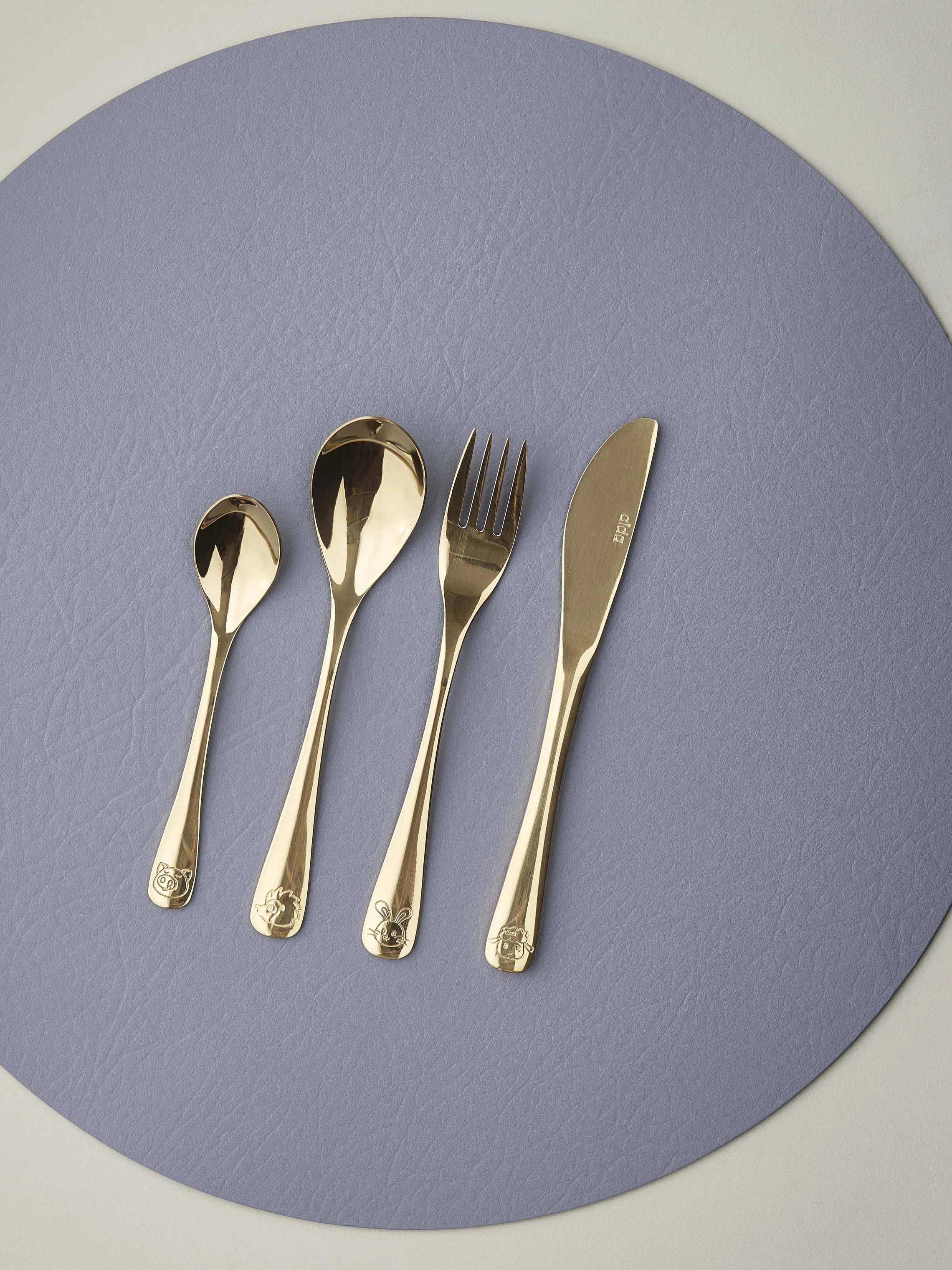 Aida Børnebestik Atelier Børnebestik - 4 dele i Guld, 3