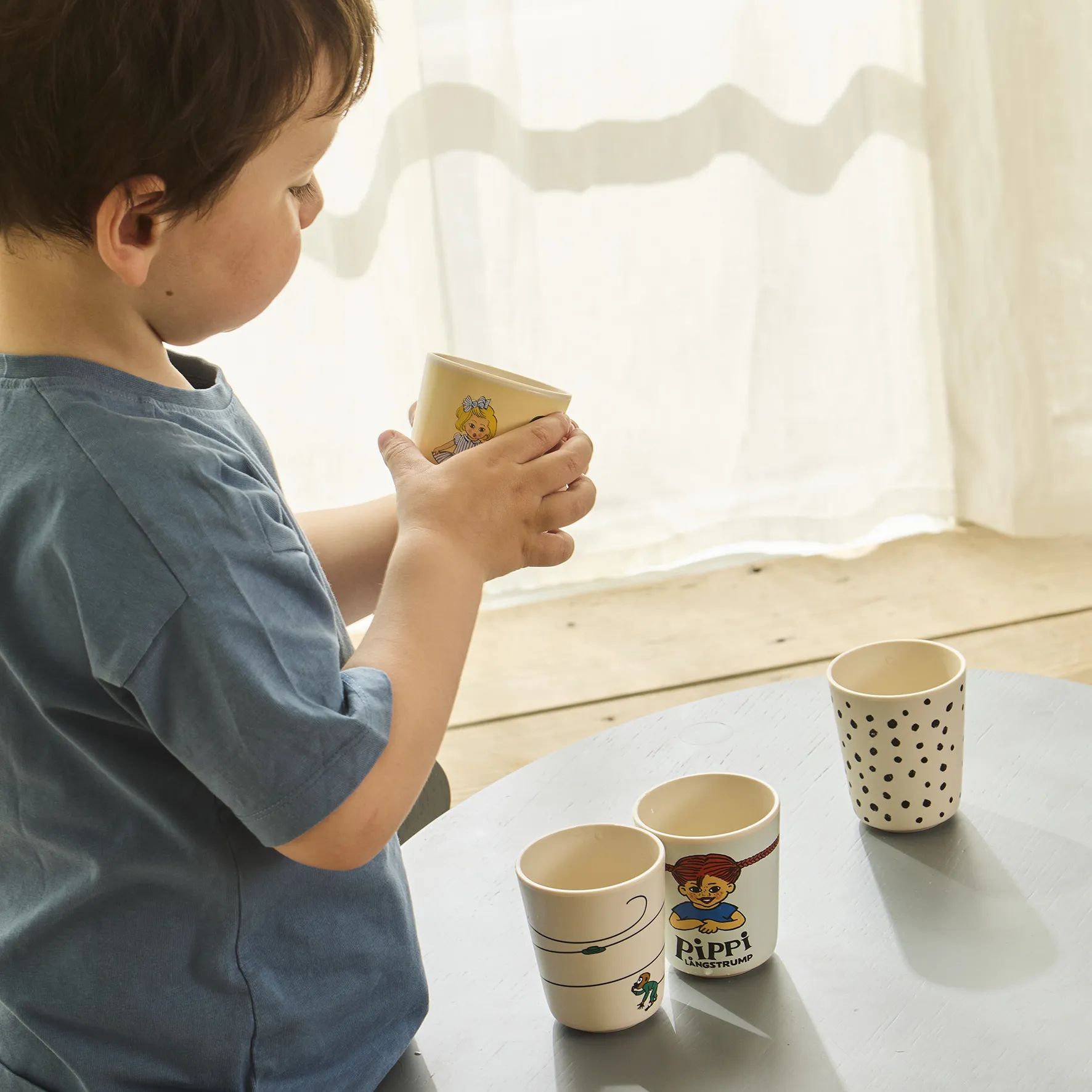 Barbo Toys Børnekopper Pippi Langstrømpe Pippi Langstrømpe Tumblersæt - 4 dele i Multifarvet, 3