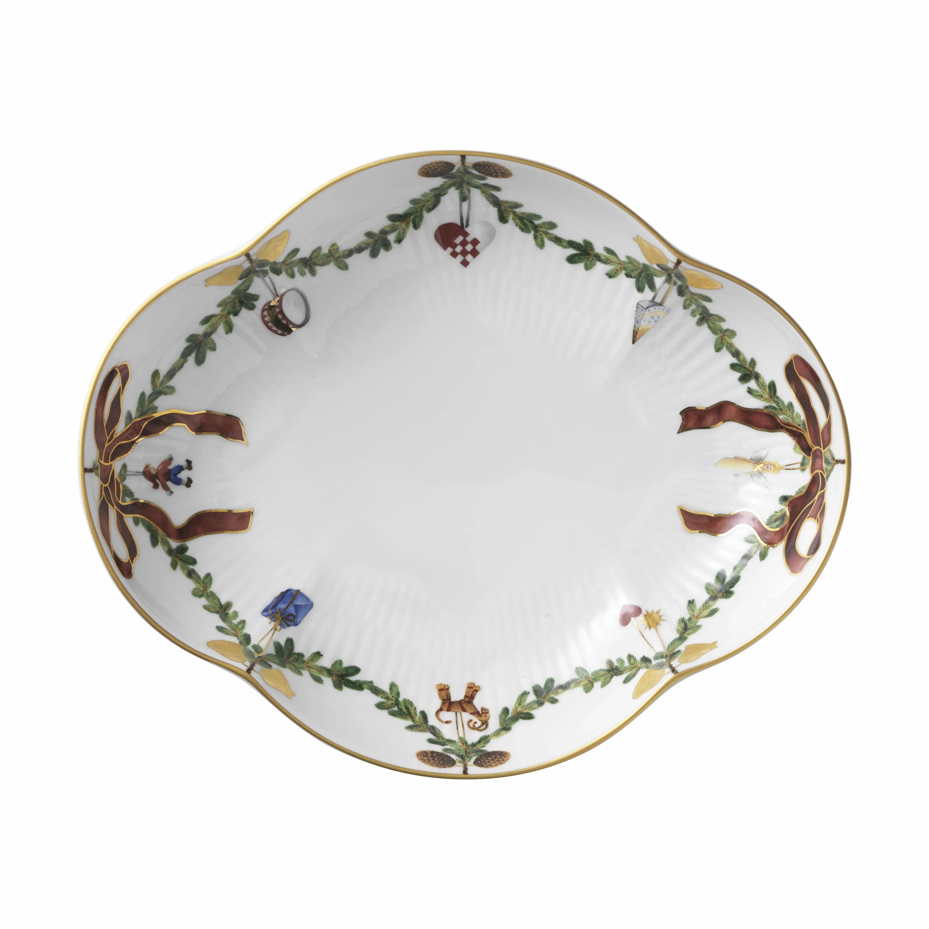 Royal Copenhagen Serveringsfade Stjerne Riflet Jul Fad i 22 cm, 1