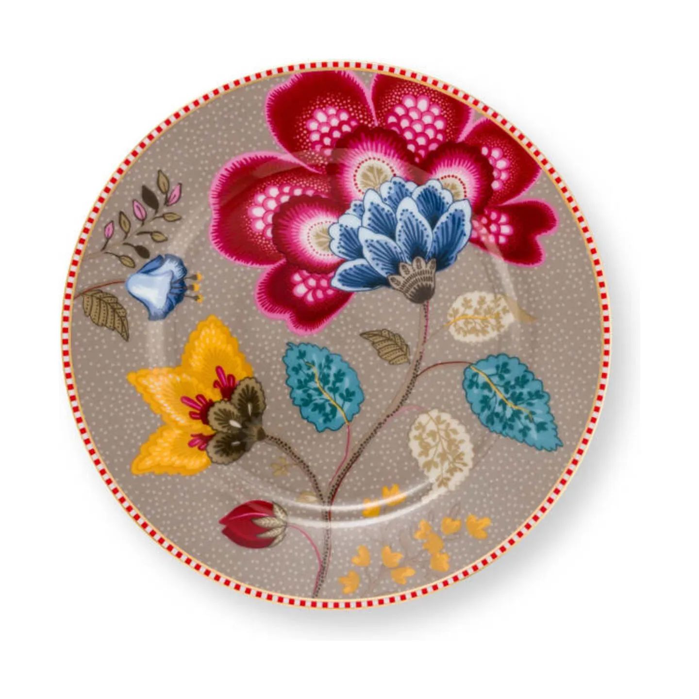 PIP Studio Kage- og desserttallerkener Blooming Tales Tallerken i Khaki, 17 cm, 1