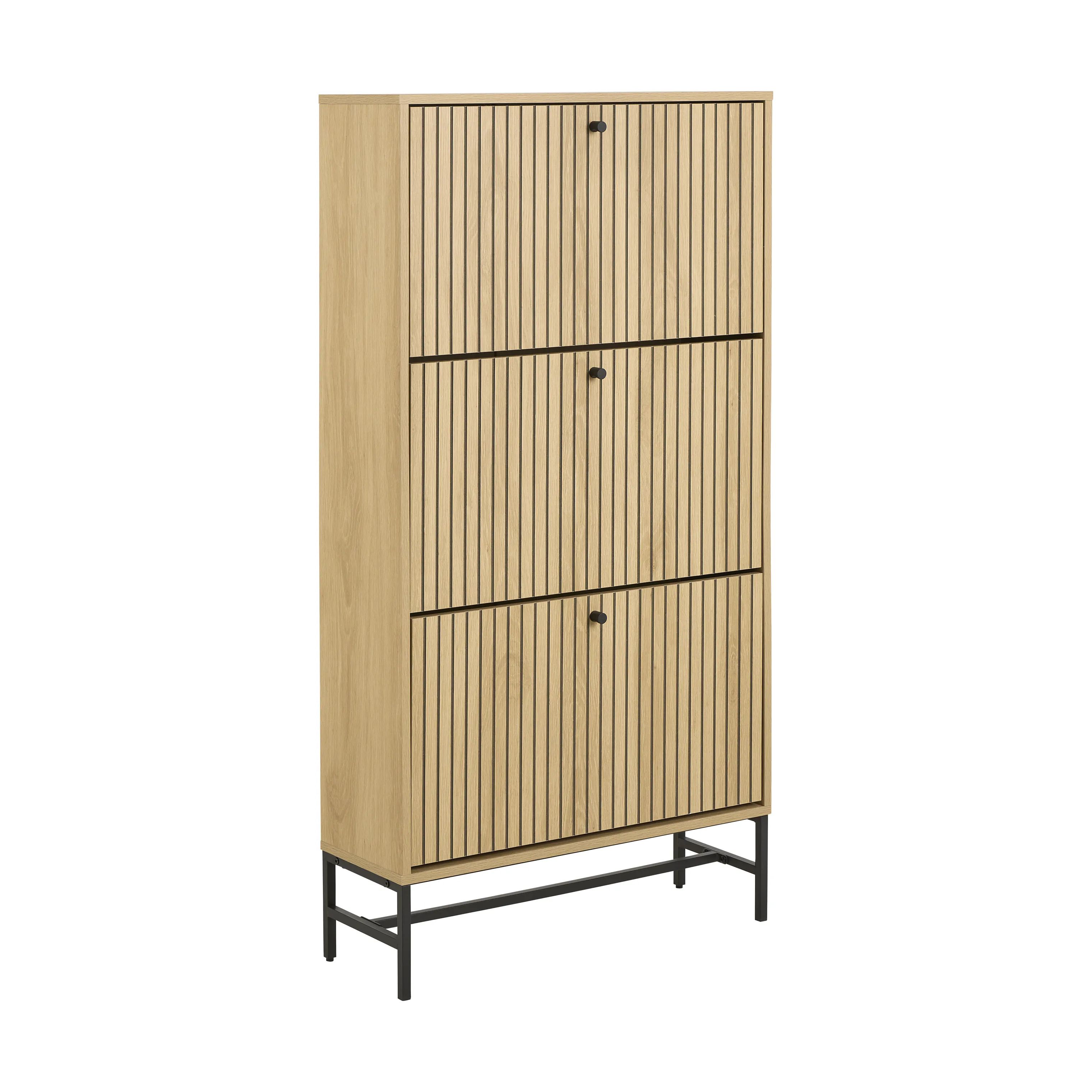 CASA Living Skabe Albany Skoskab i Natur, H140,4 x B71,6 cm, 1