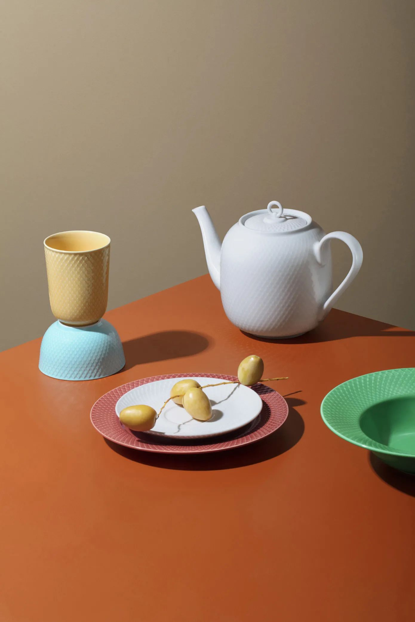 Lyngby Porcelæn Tekander Rhombe Tekande i Hvid, 18,5 cm, 3