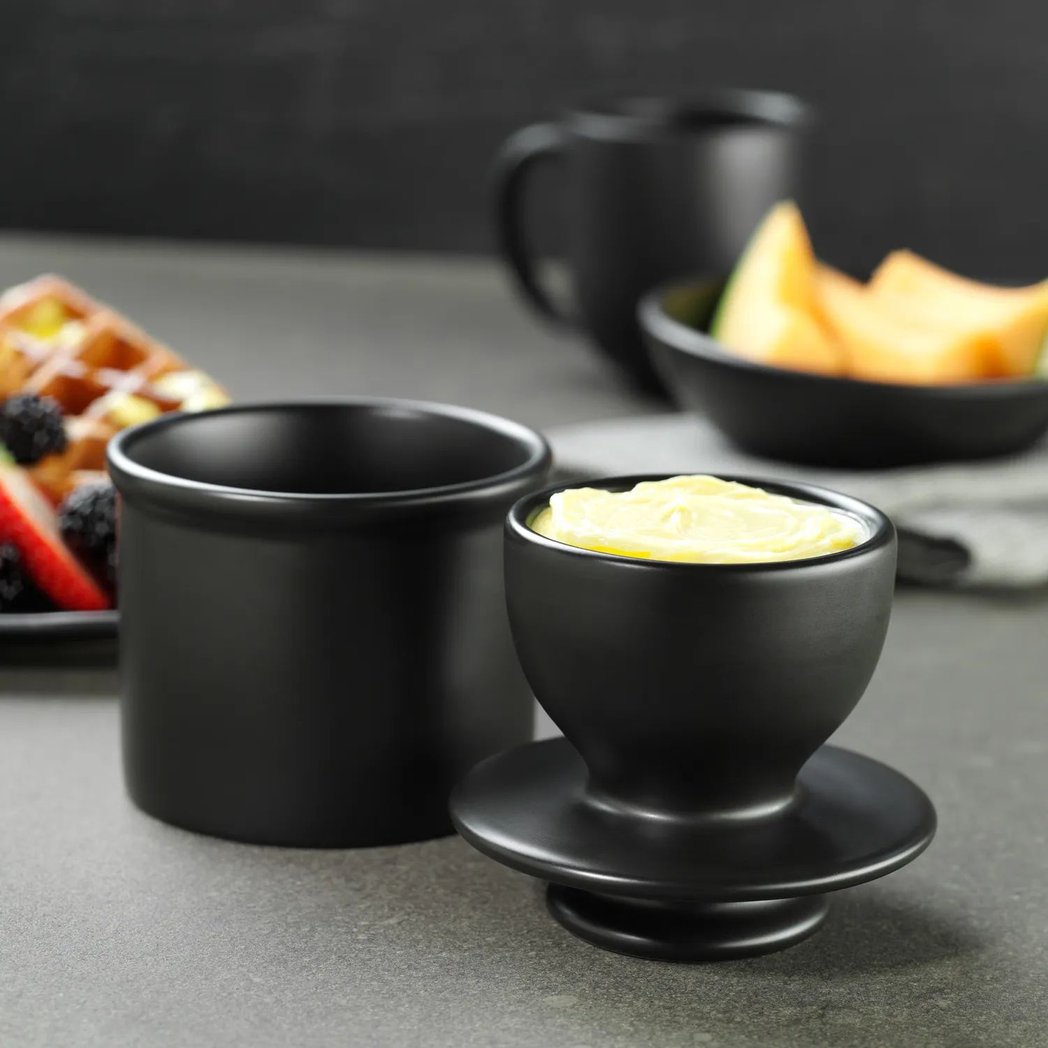 Butter Bell Smørbokse Smørklokke i Sort, 2