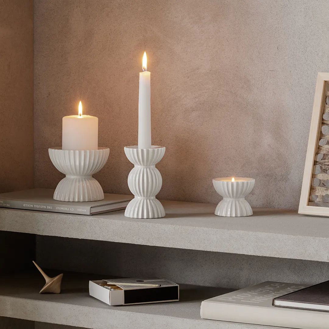 Lyngby Porcelæn Kronelysestage Tura Kronelysestage i Hvid, 2