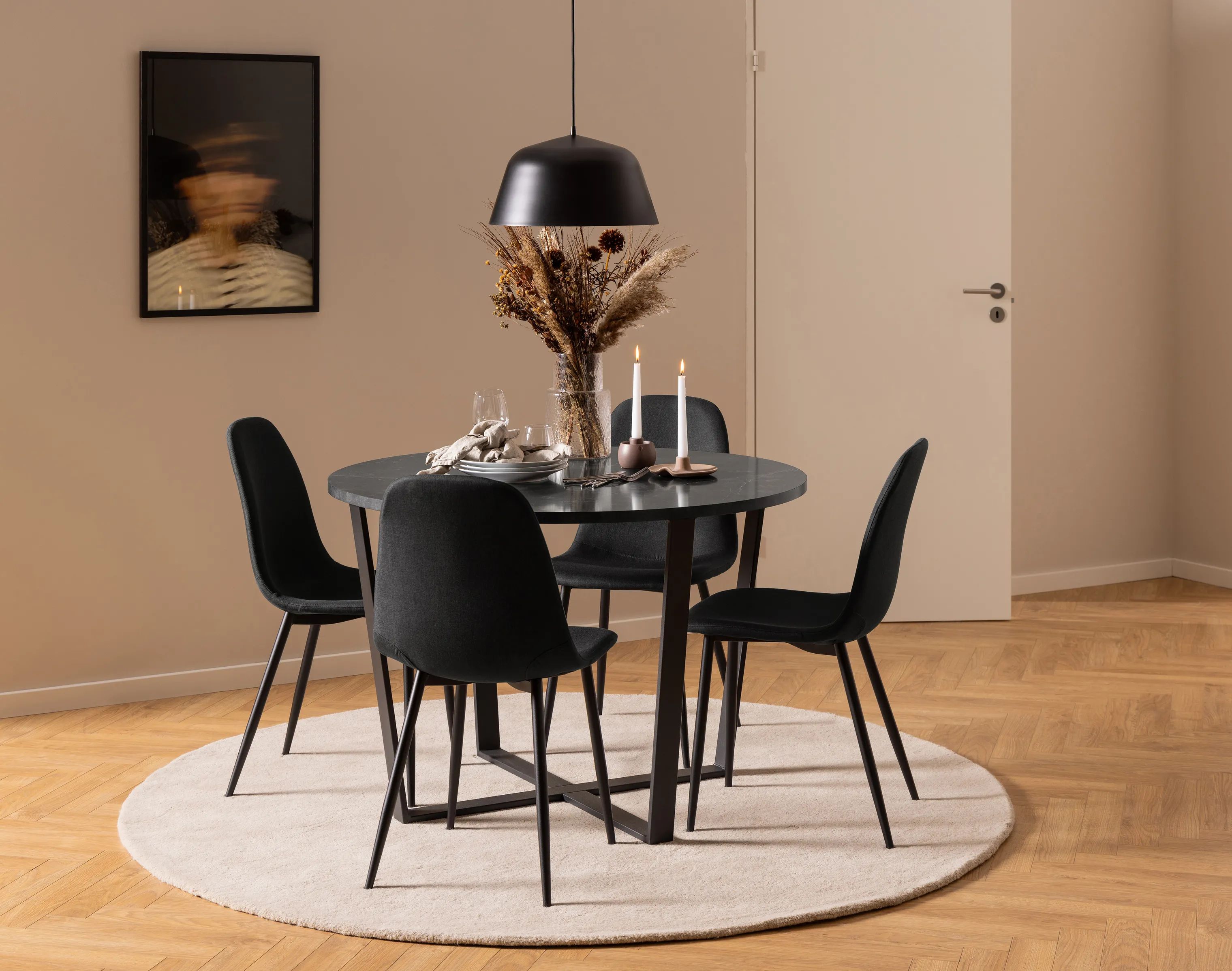 CASA Living Spisebordsstole Celia Spisebordsstol - 4 stk. i sort, 3