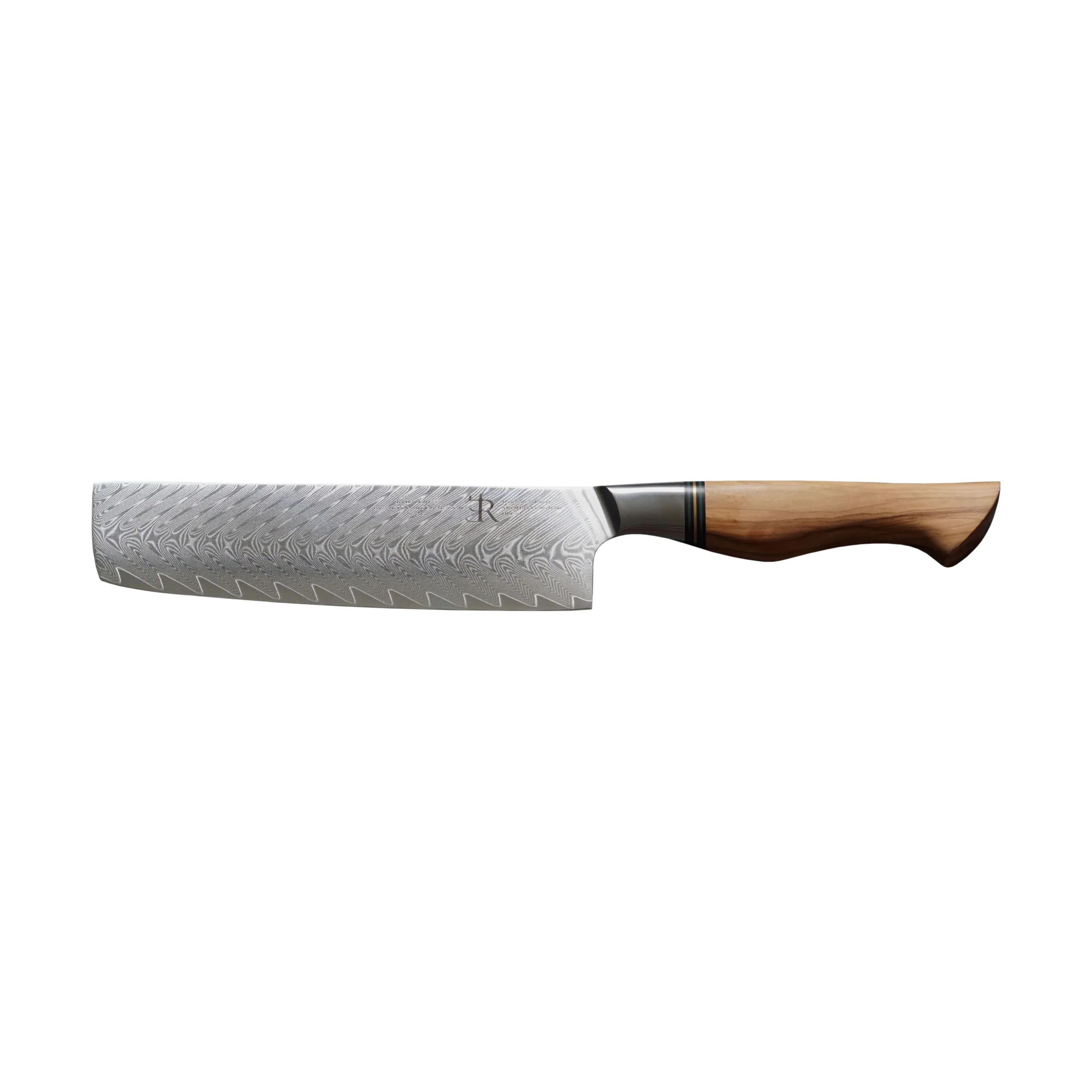 Ryda Knives Grøntsagsknive ST650 Nakirikniv i rustfrit stål/brun, 1