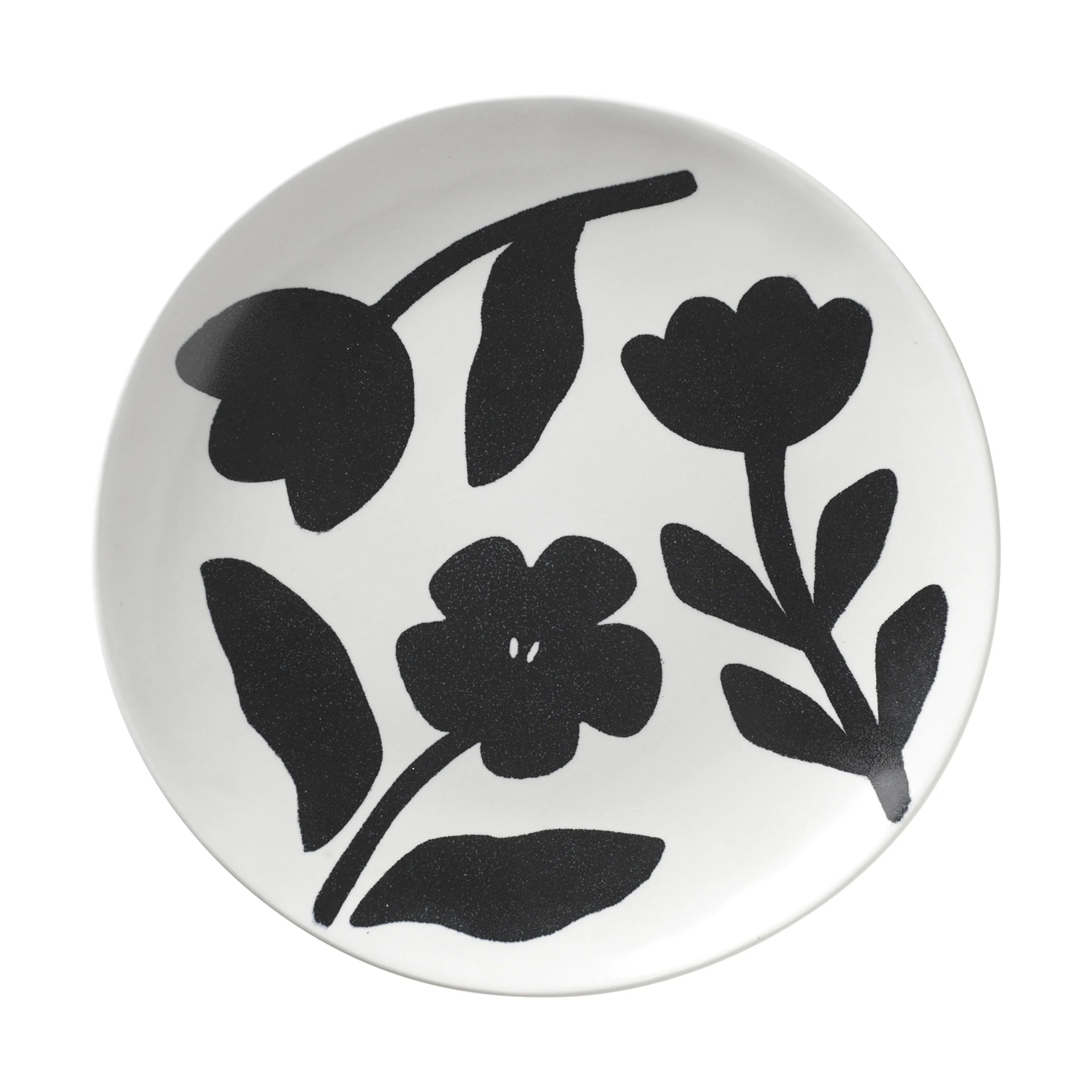 Broste Copenhagen Tallerkener Flora Tallerken i Black/Off White 3, 1