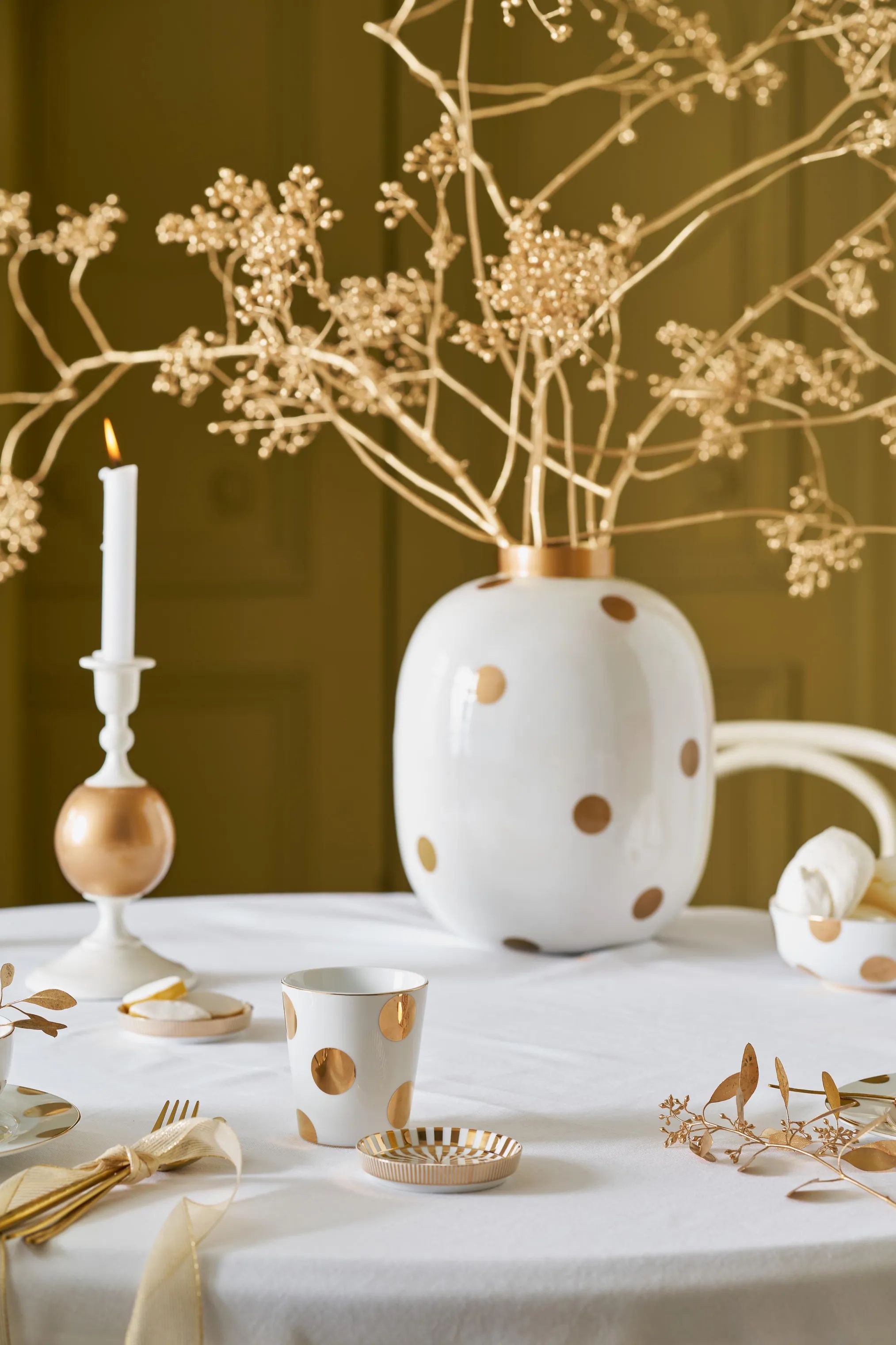 PIP Studio Krus og kopper uden hank Dot Delight Tekop i white- Gold, 2