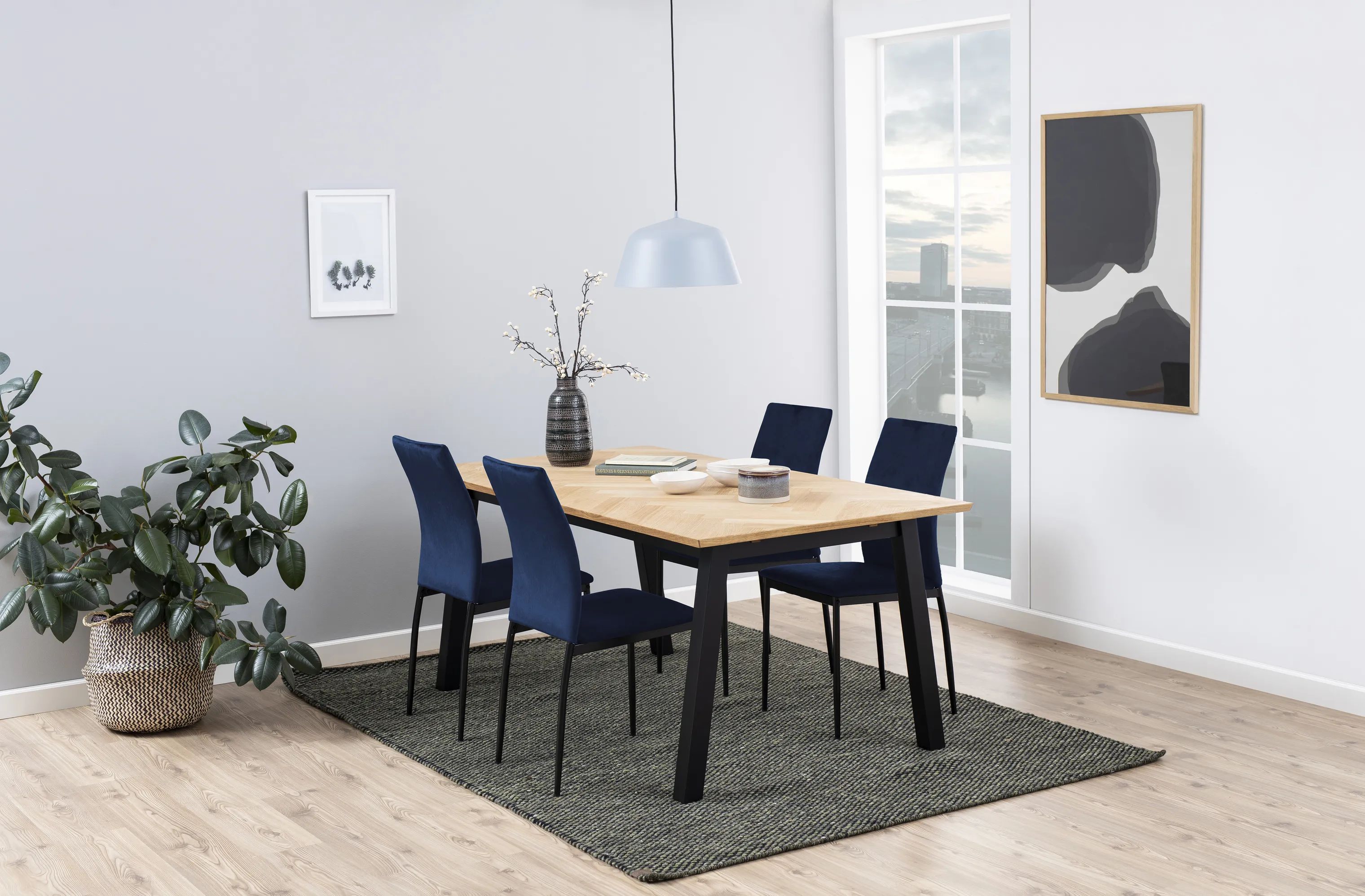 CASA Living Spisebordsstole Demina Spisebordsstol - 4 stk i Mørkeblå, 3