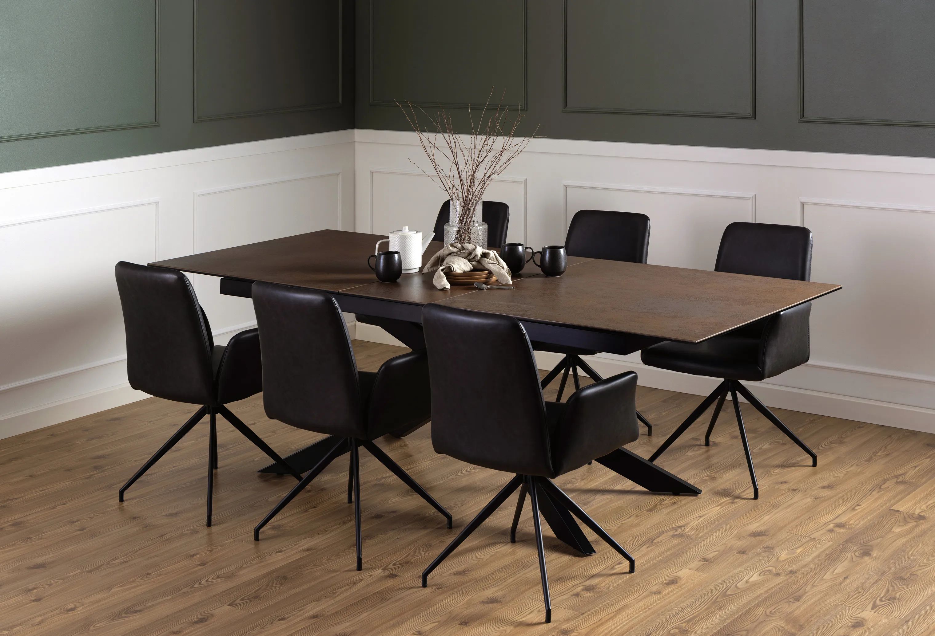 CASA Living Spiseborde Irwine Spisebord i Rustbrun, H76 x B240 x L100 cm, 3