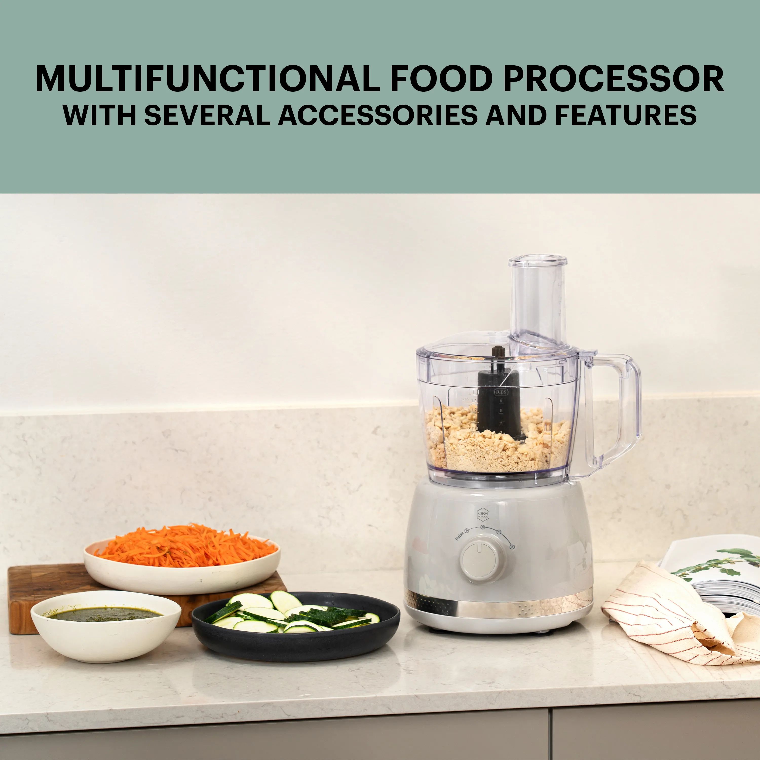 OBH Nordica Foodprocessorer Soleil Foodprocessor i Grå, 2
