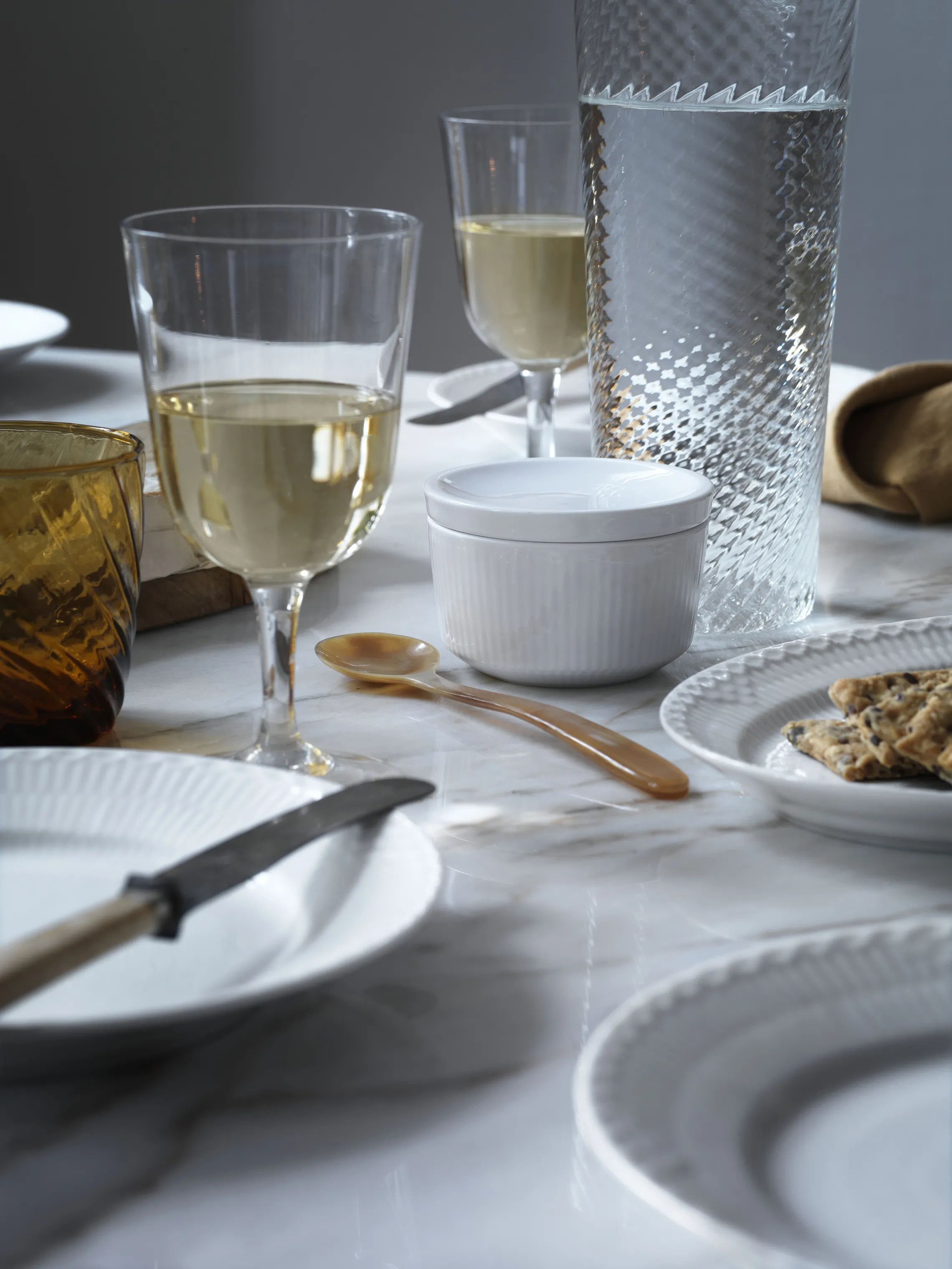 Royal Copenhagen Frokosttallerkener Hvid Halvblonde Frokosttallerken i Hvid, 22 cm, 3