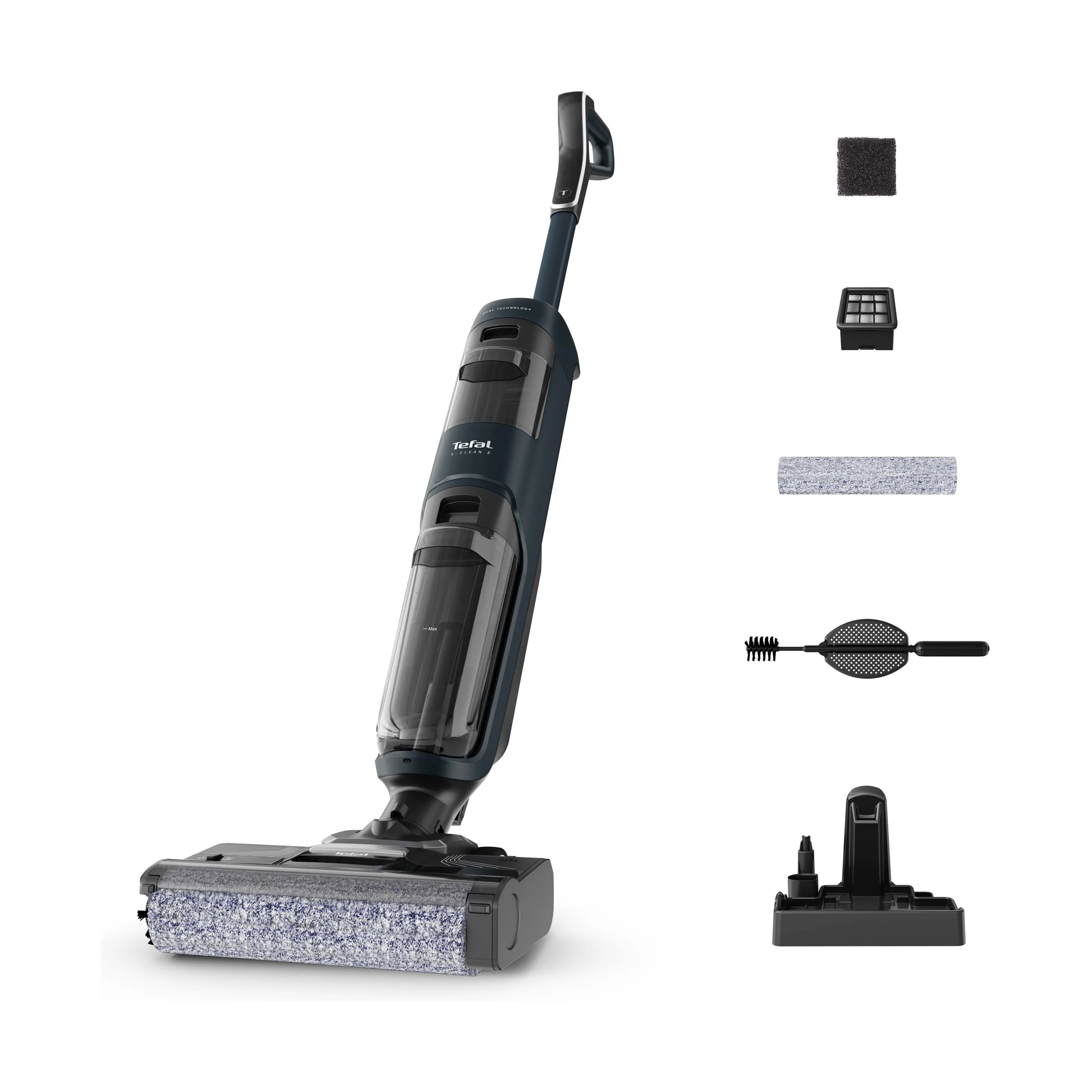 Tefal Støvsugere X-Clean 2 Støvsuger & Gulvvasker i Sort, 1