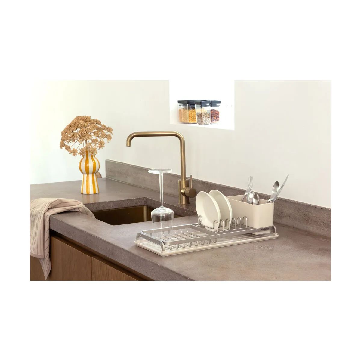 Brabantia Opvaskestativer Sink-side Sinkside Opvaskestativ i Soft Beige, B20 x L46,3 cm, 3
