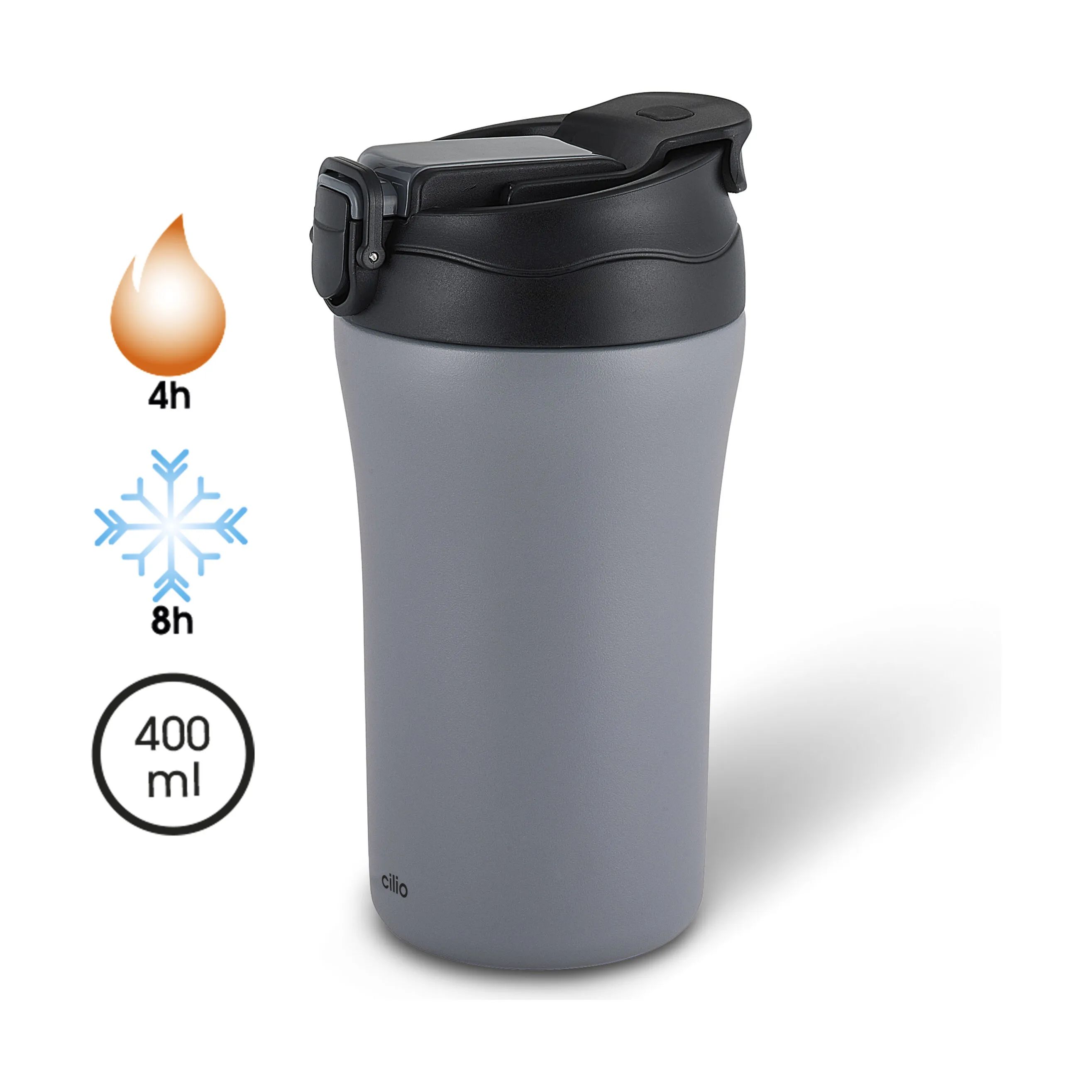 Cilio To go kopper Doppio Termokrus i Grigio, 3