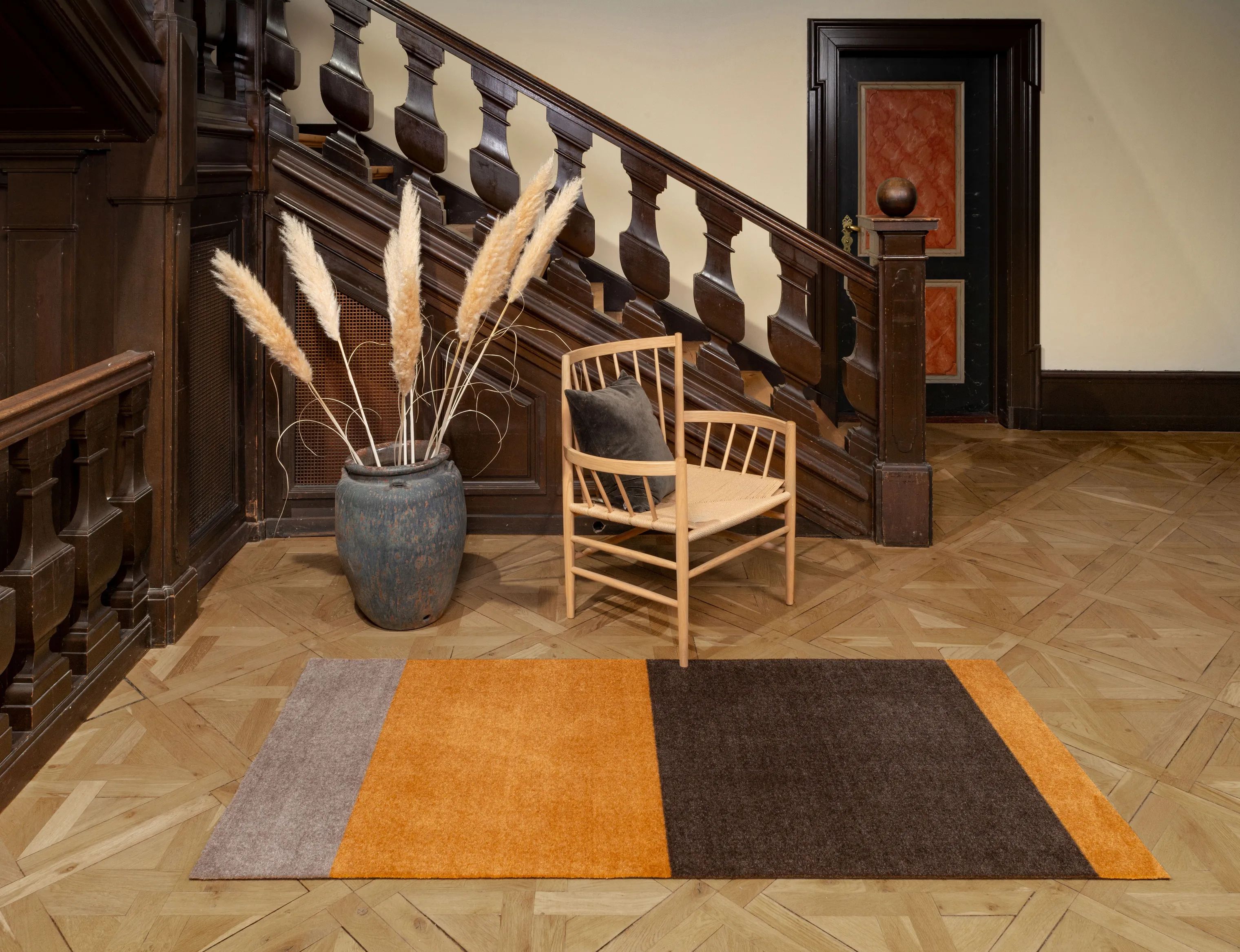 Tica Copenhagen Gulvtæpper Stripes Horisontal Gulvtæppe i Dijon/brun/sand, B90 x L200 cm, 3